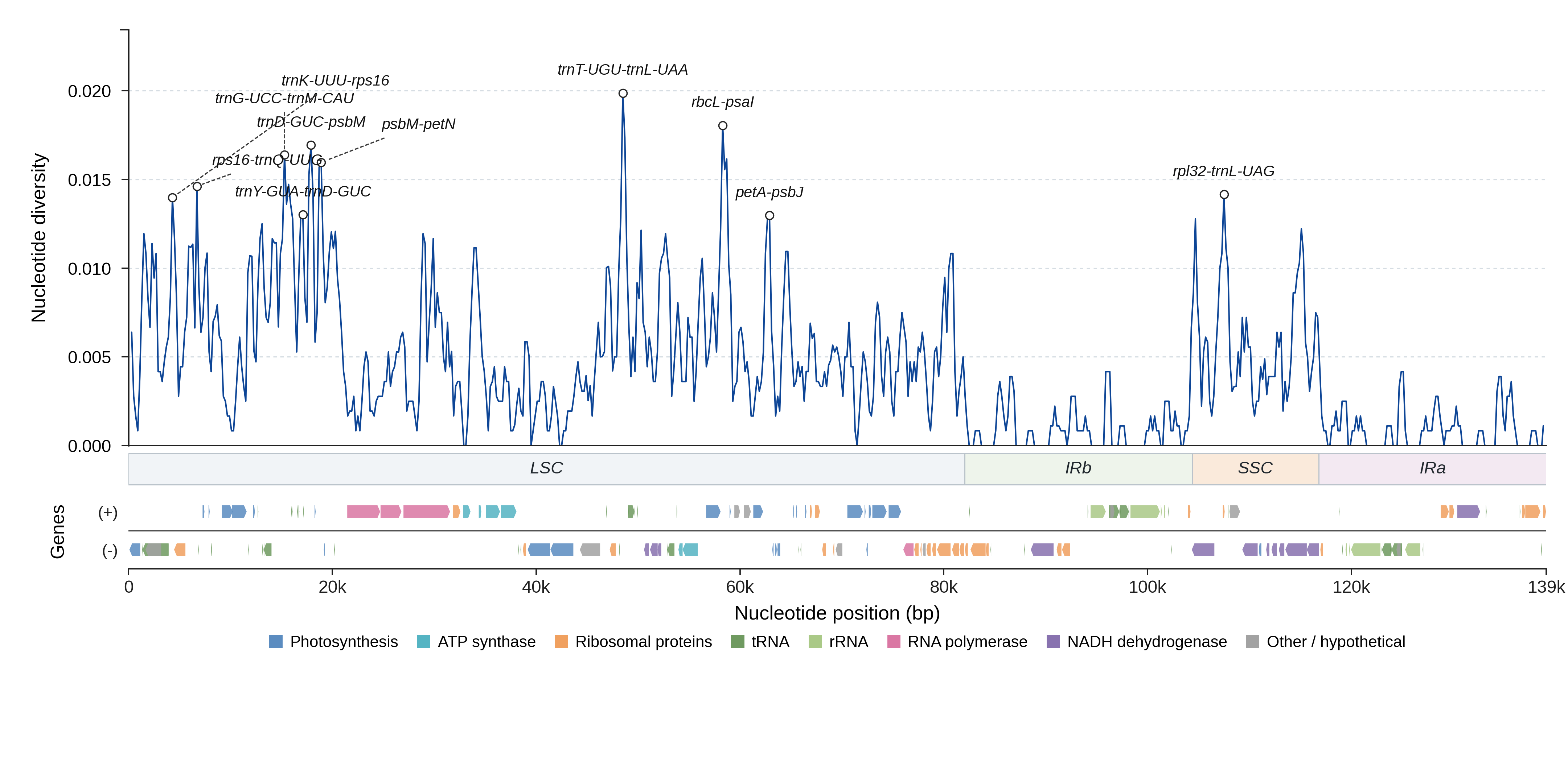 Sliding-window nucleotide diversity