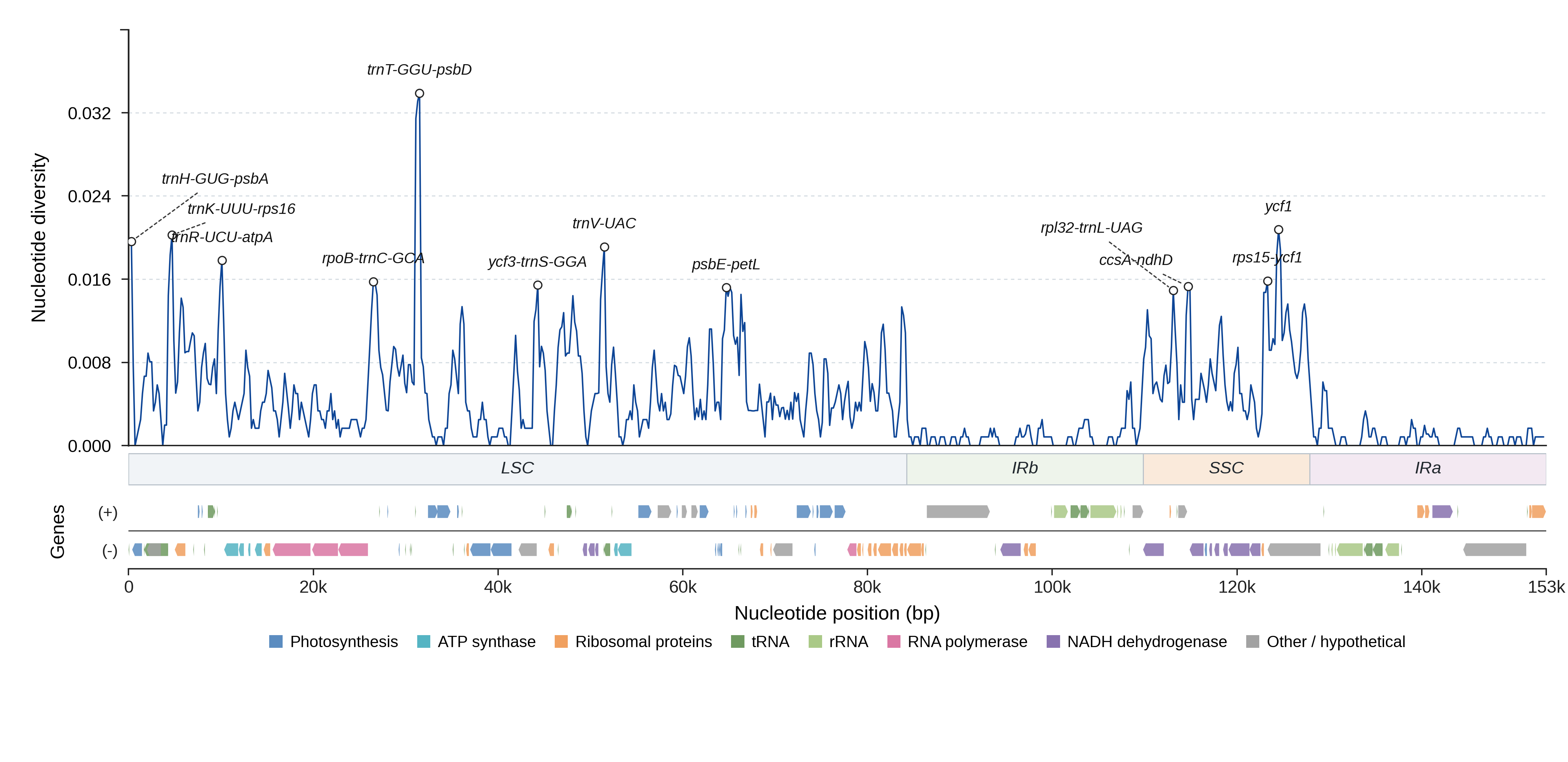 Sliding-window nucleotide diversity