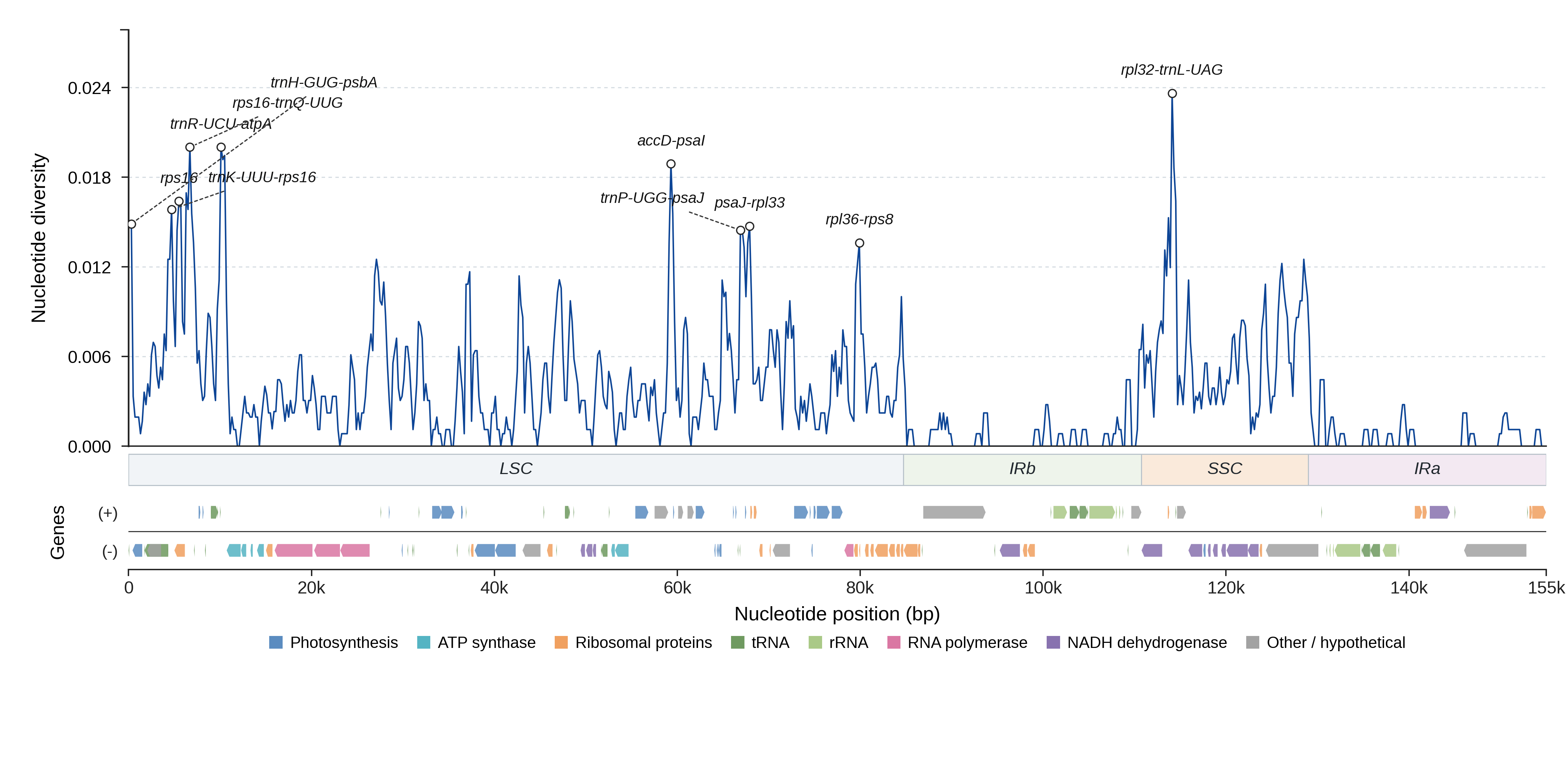 Sliding-window nucleotide diversity