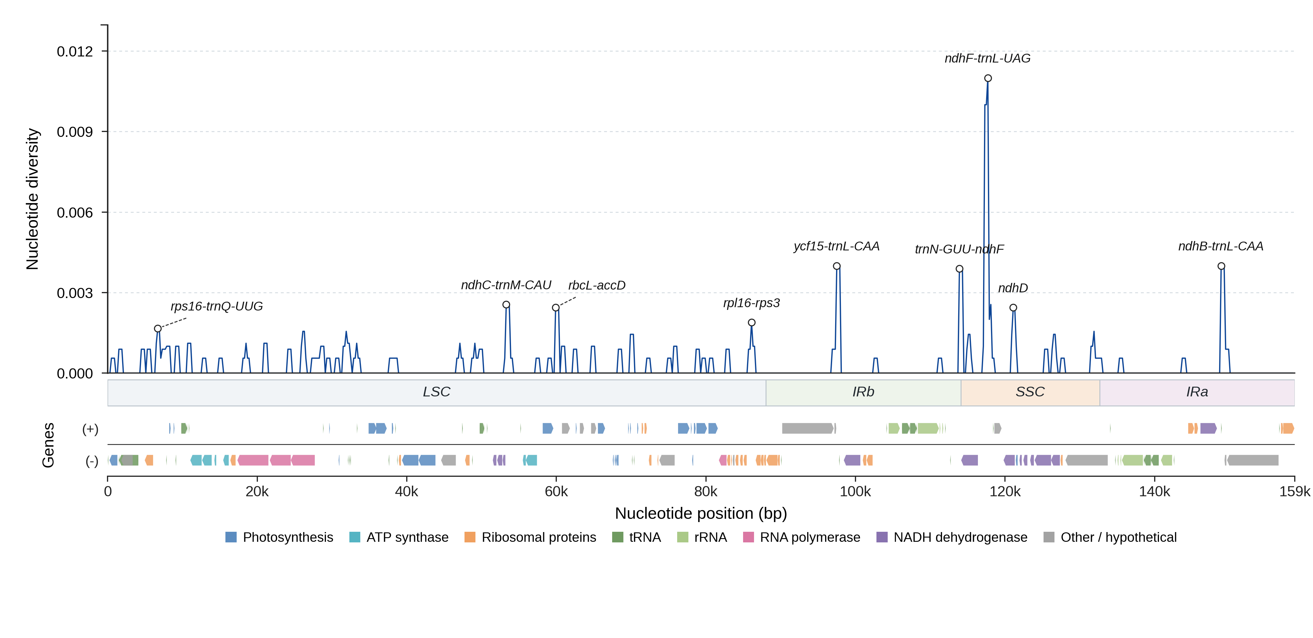 Sliding-window nucleotide diversity