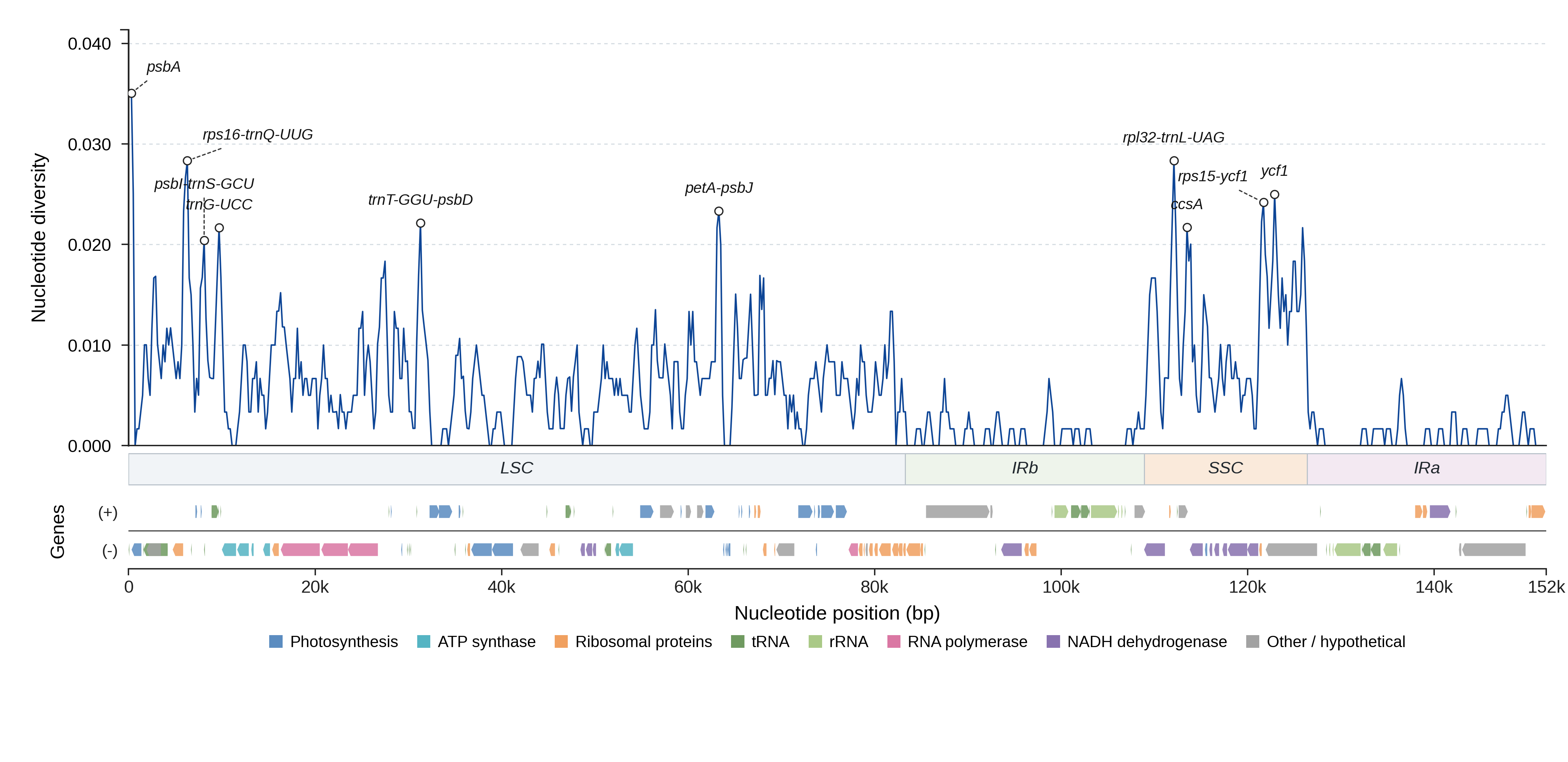 Sliding-window nucleotide diversity
