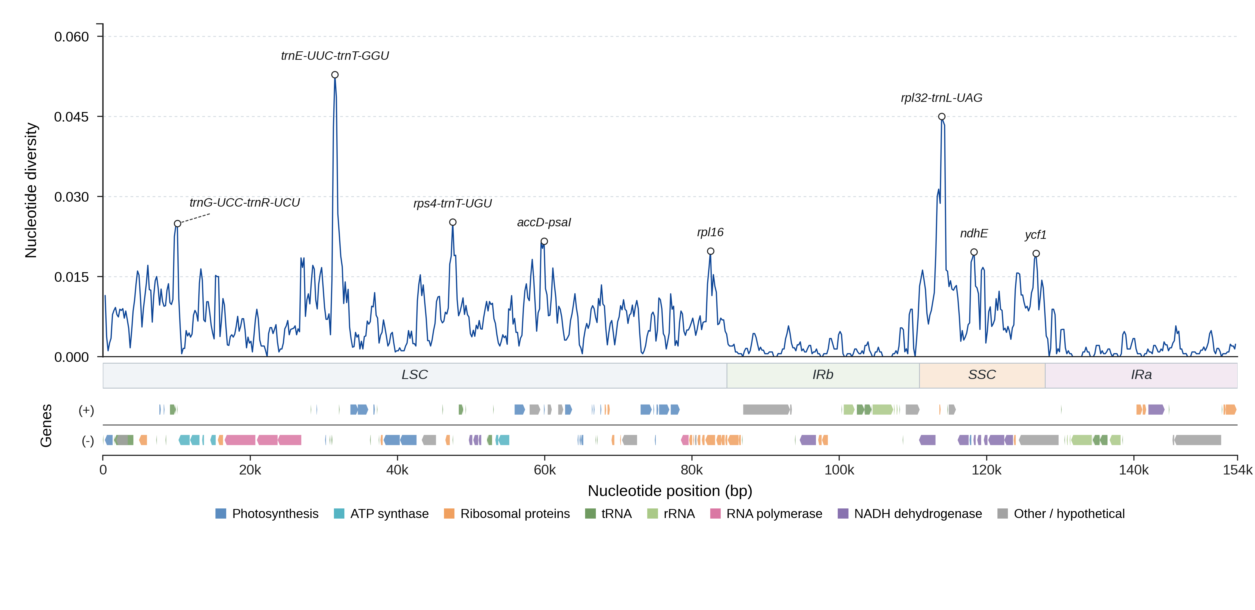 Sliding-window nucleotide diversity
