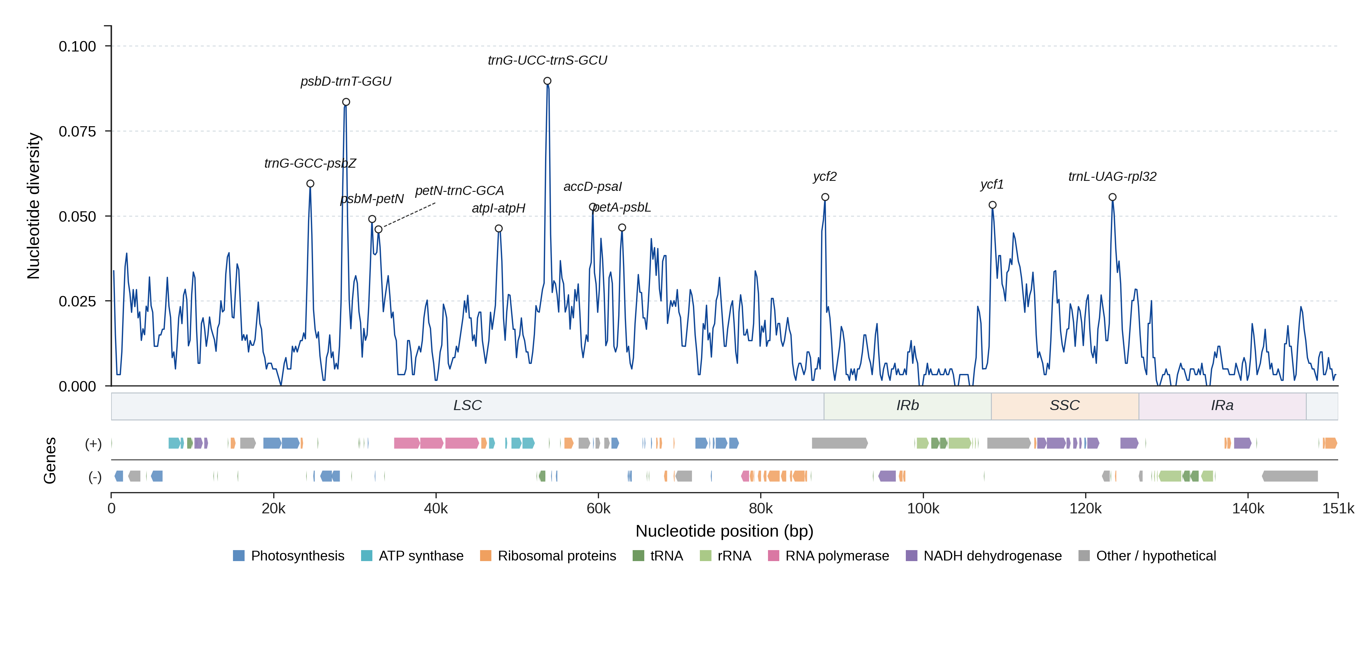 Sliding-window nucleotide diversity
