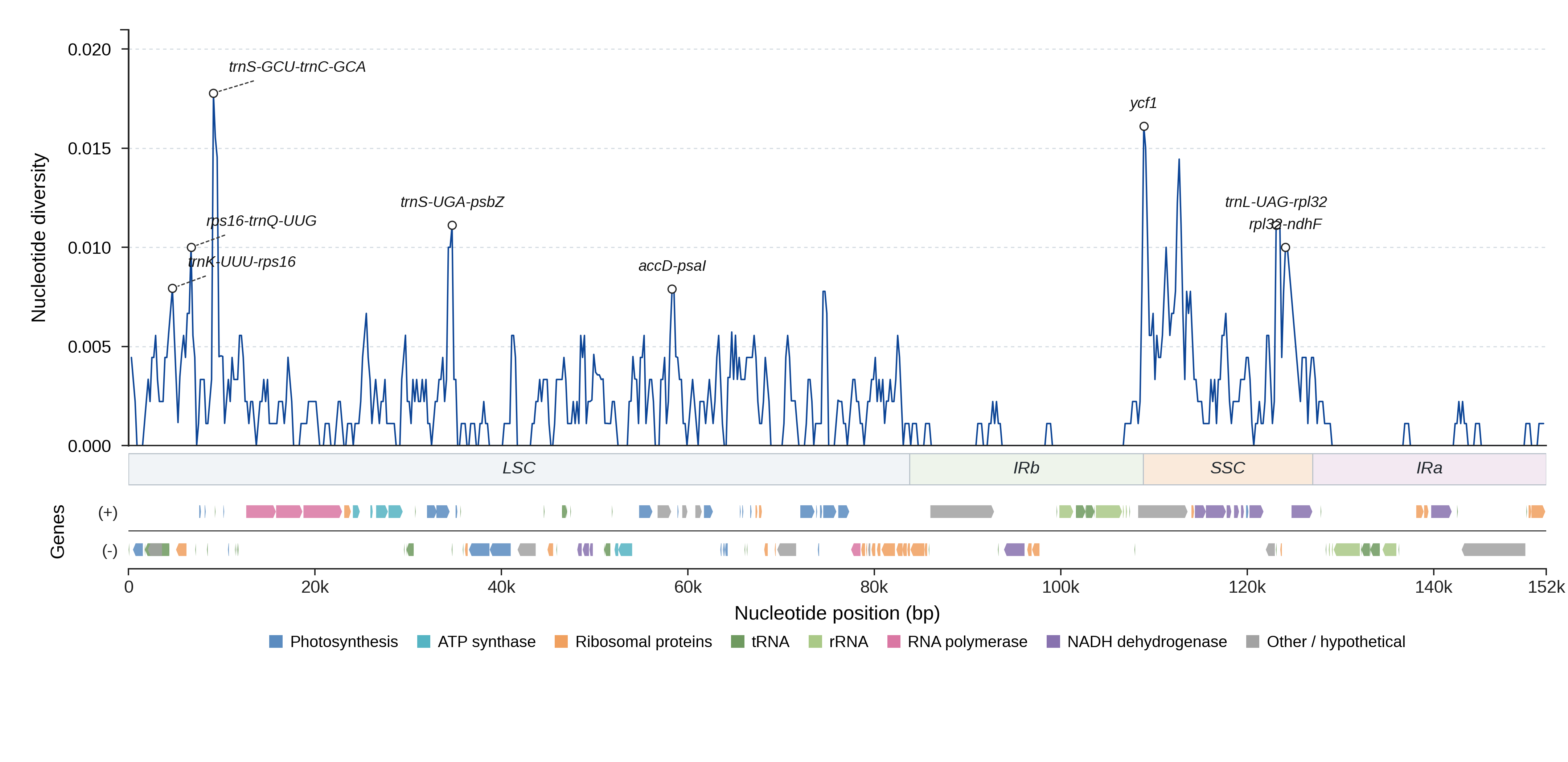 Sliding-window nucleotide diversity