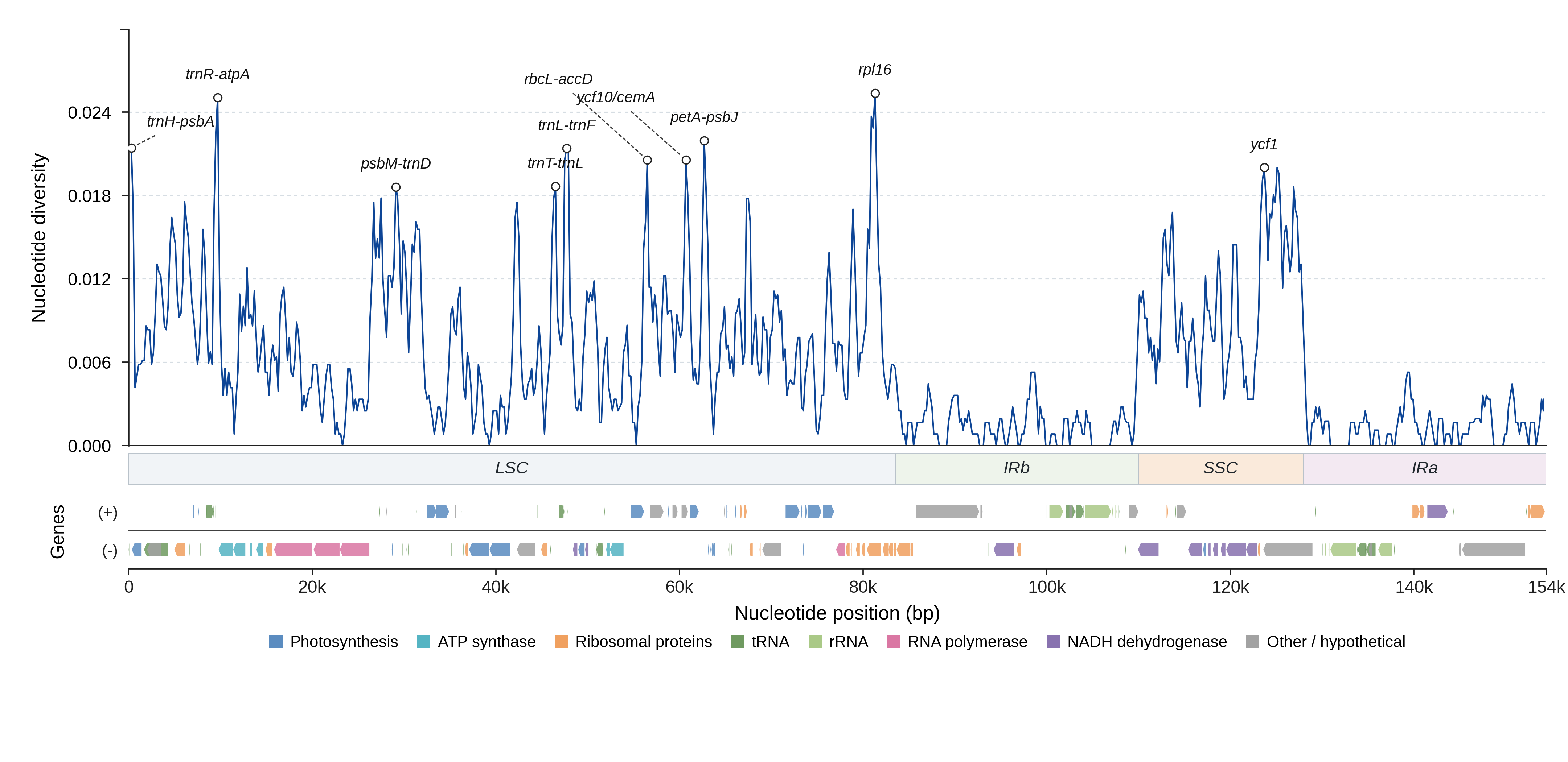 Sliding-window nucleotide diversity