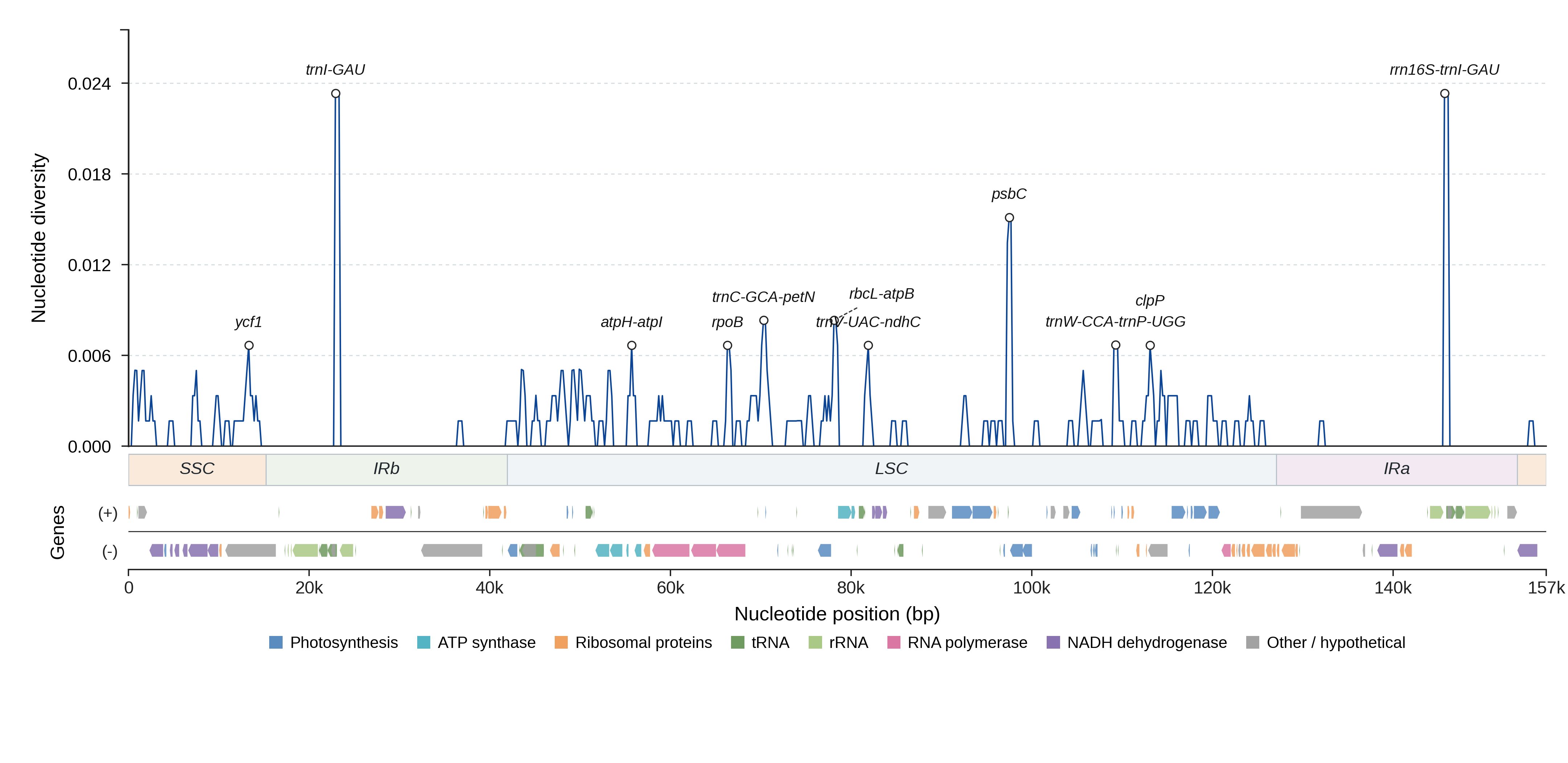 Sliding-window nucleotide diversity
