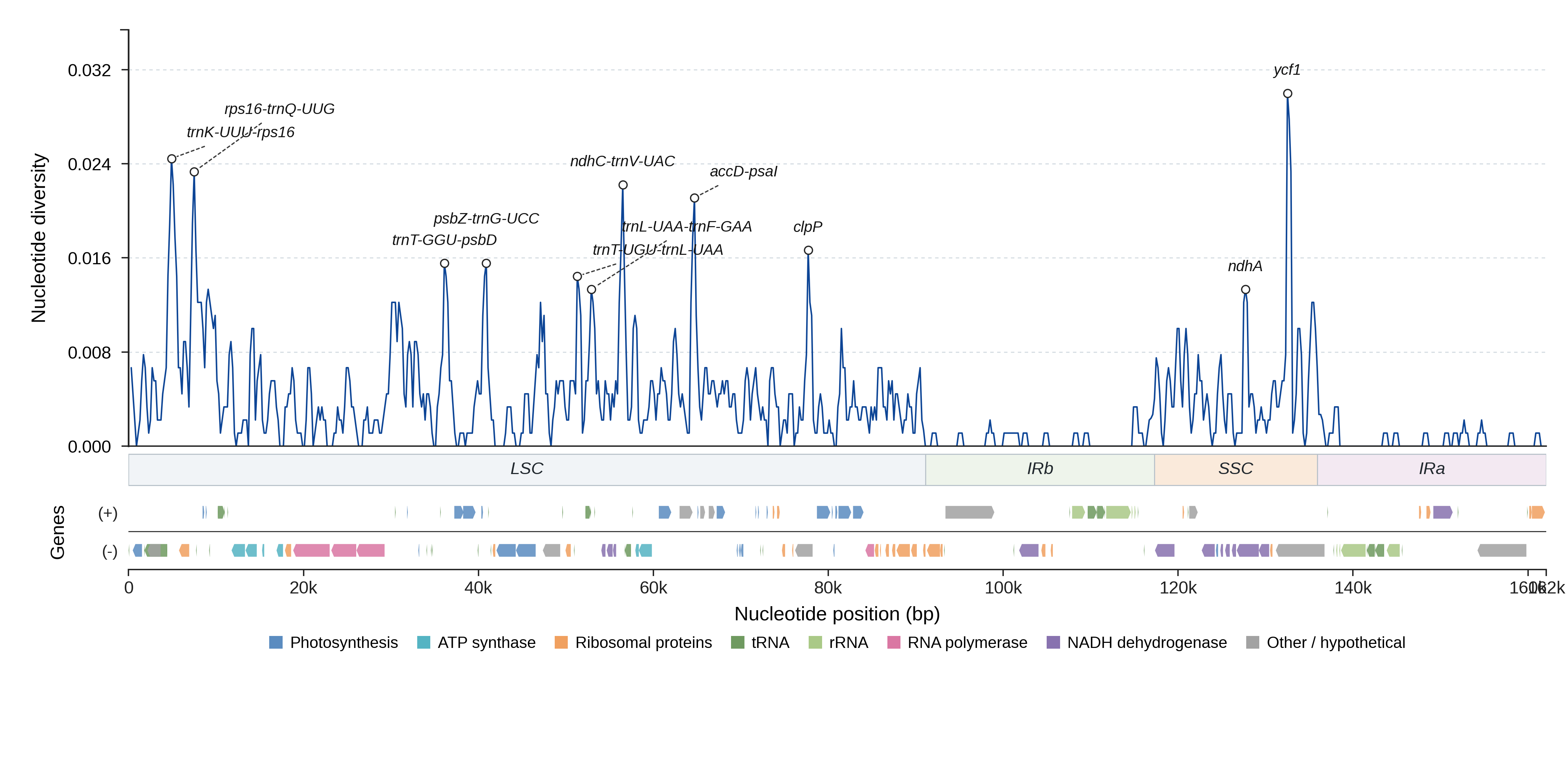 Sliding-window nucleotide diversity