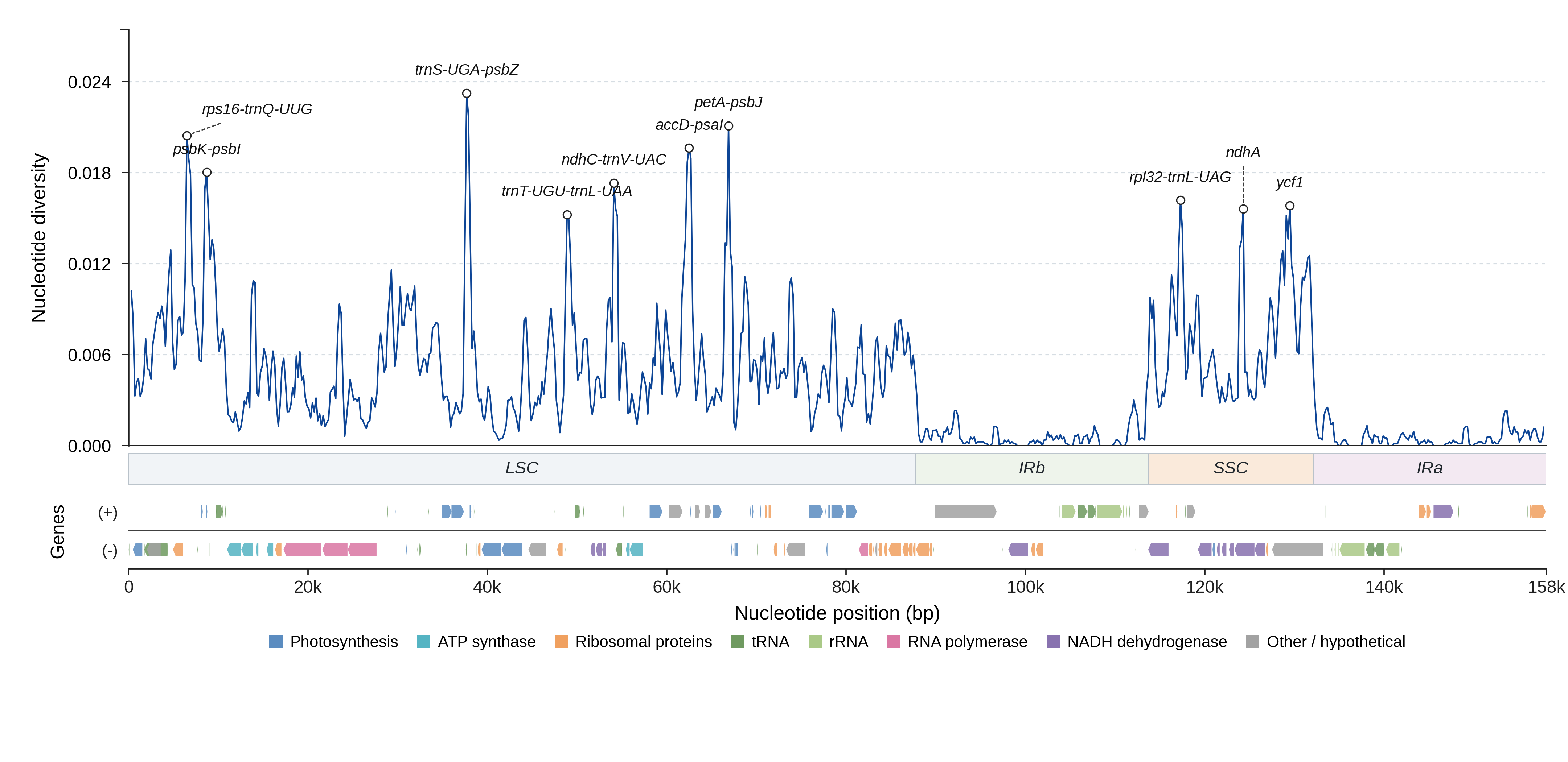 Sliding-window nucleotide diversity