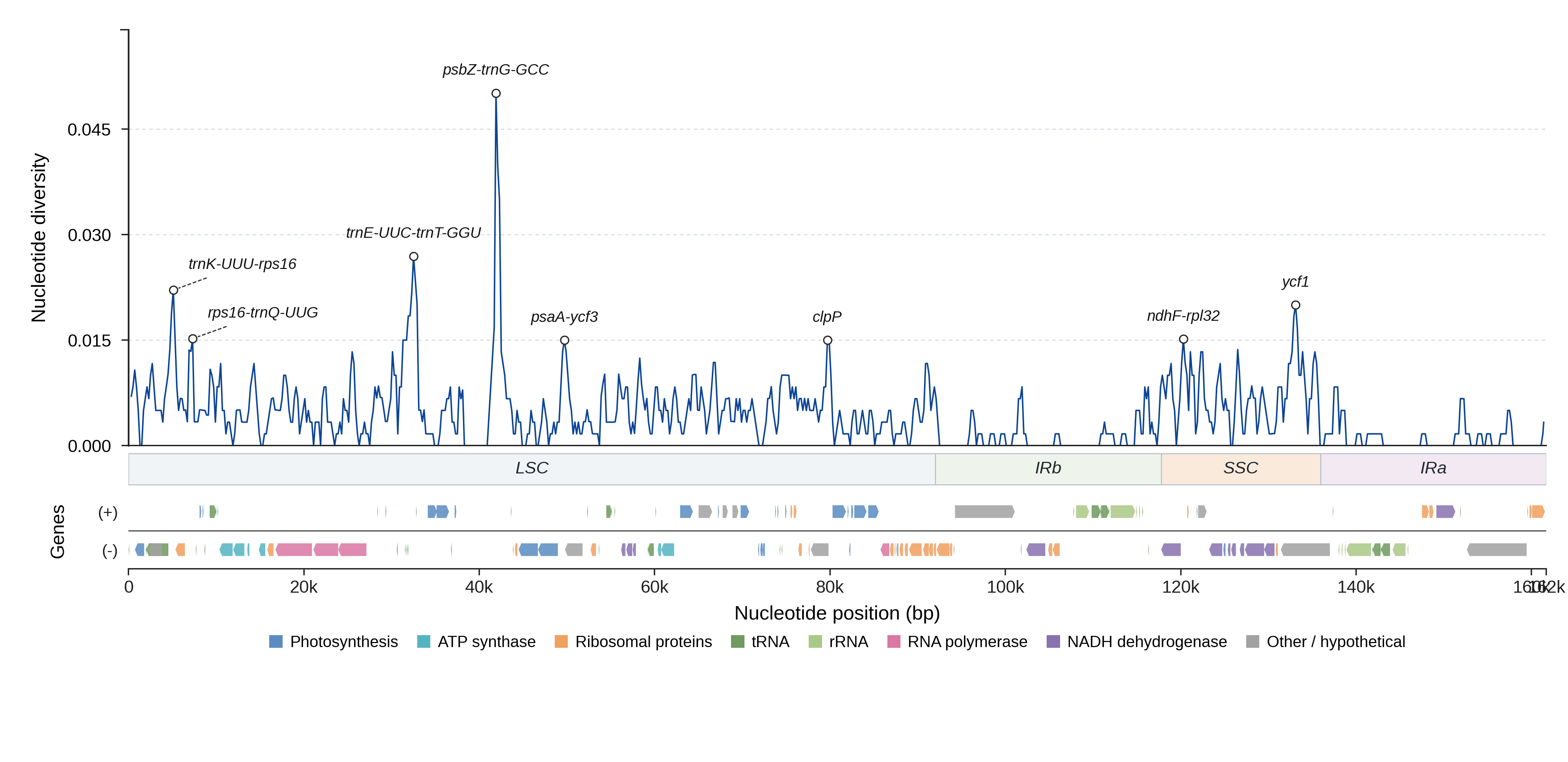 Sliding-window nucleotide diversity