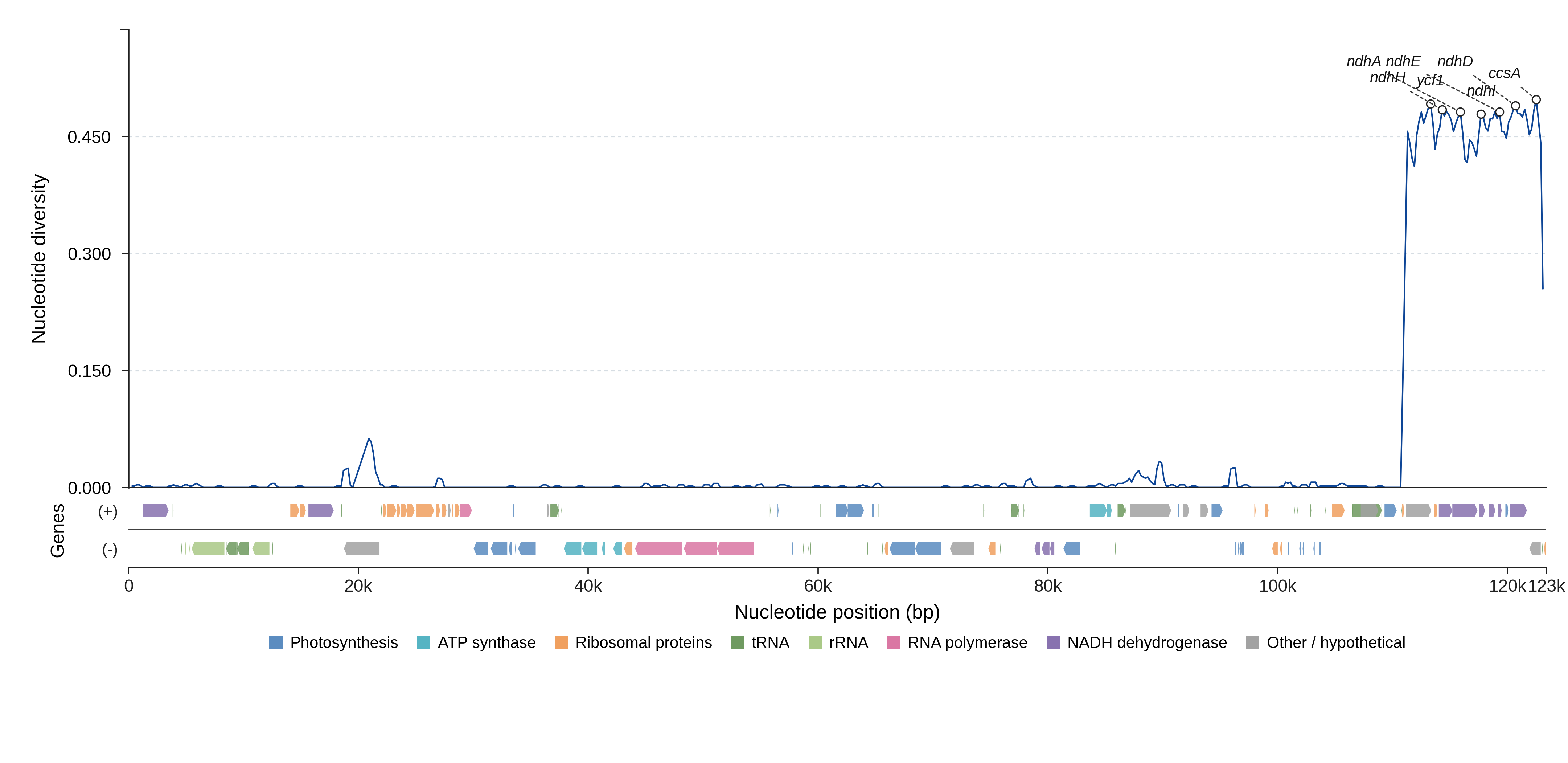 Sliding-window nucleotide diversity