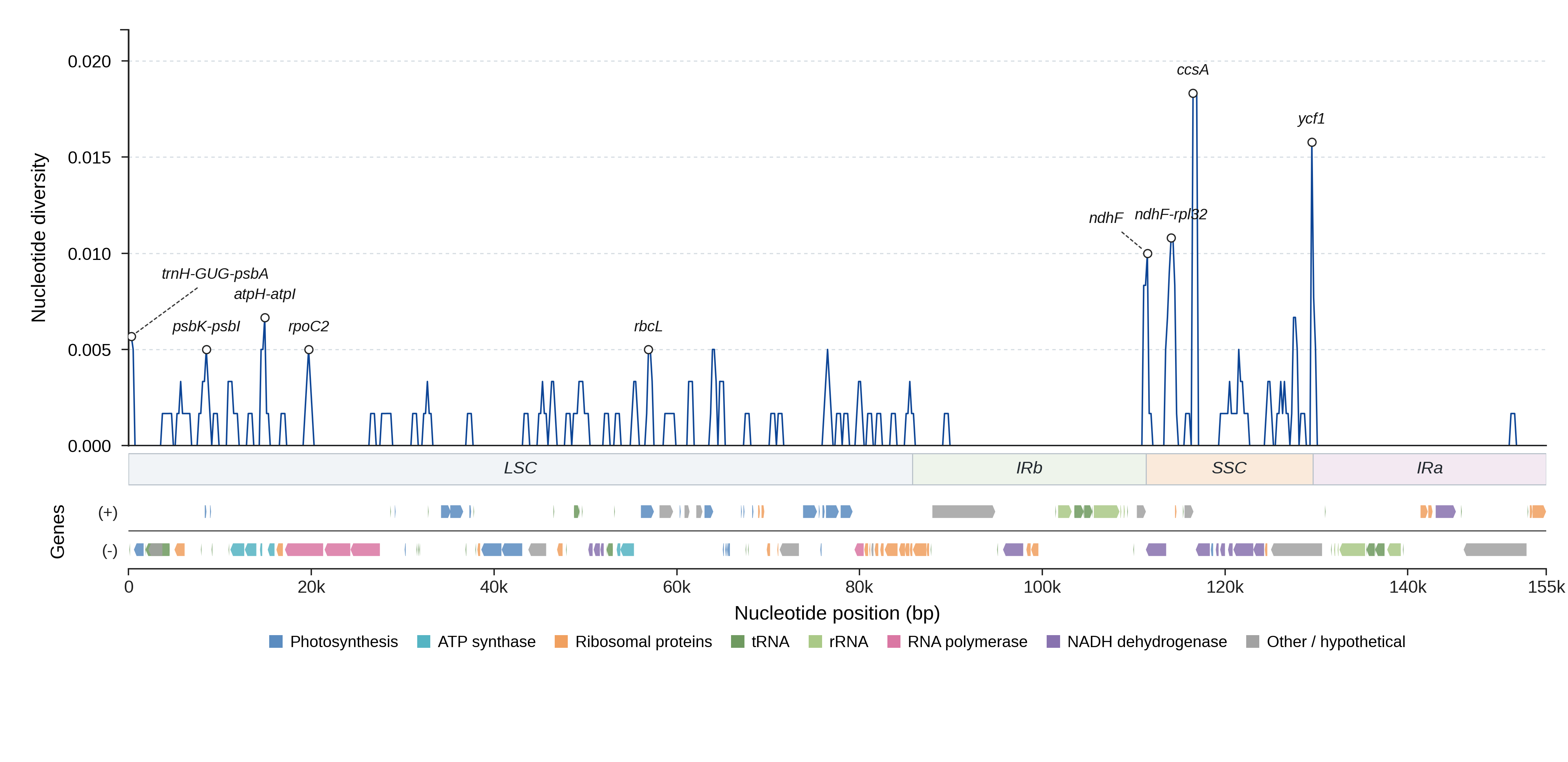 Sliding-window nucleotide diversity