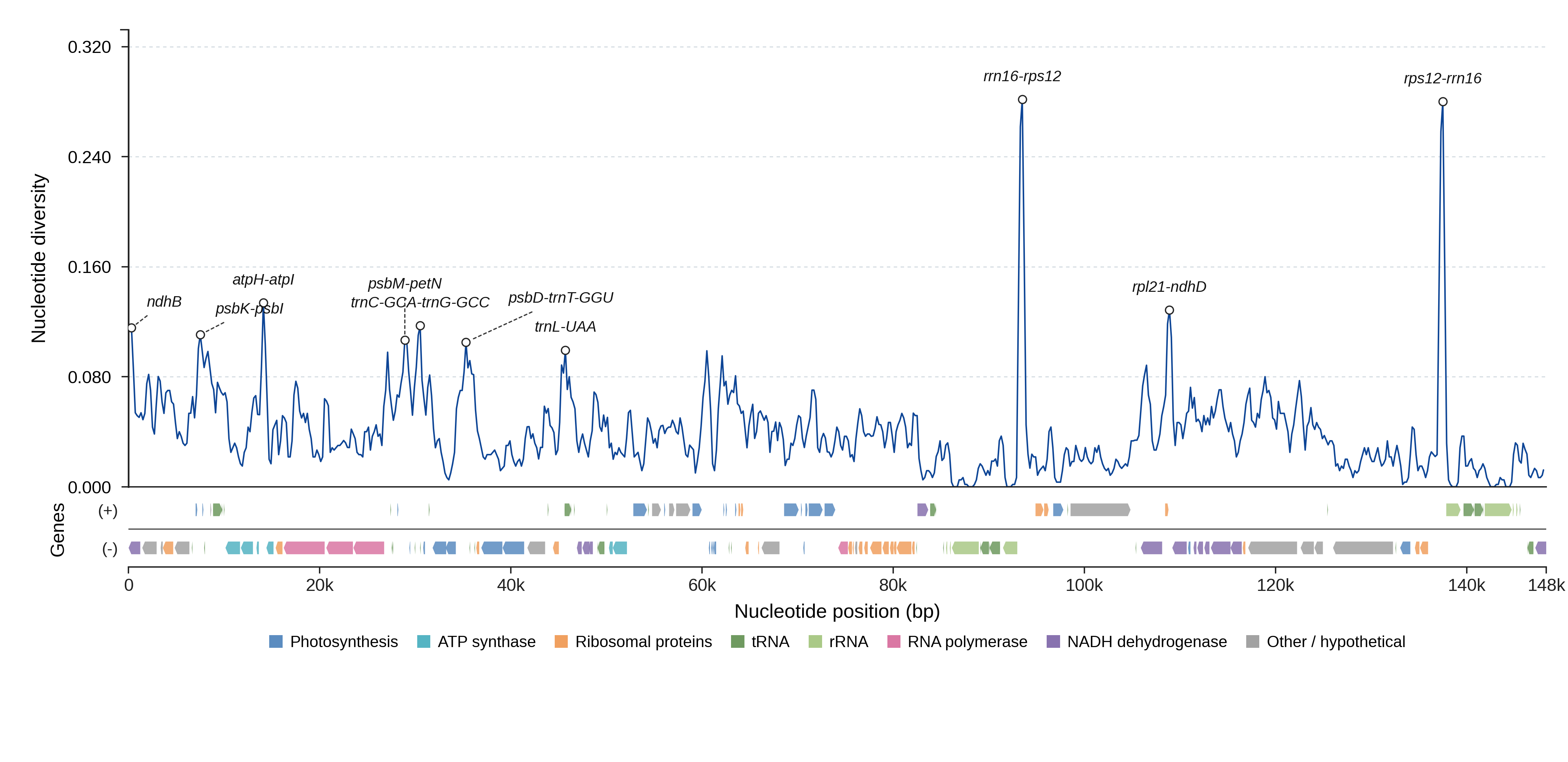 Sliding-window nucleotide diversity