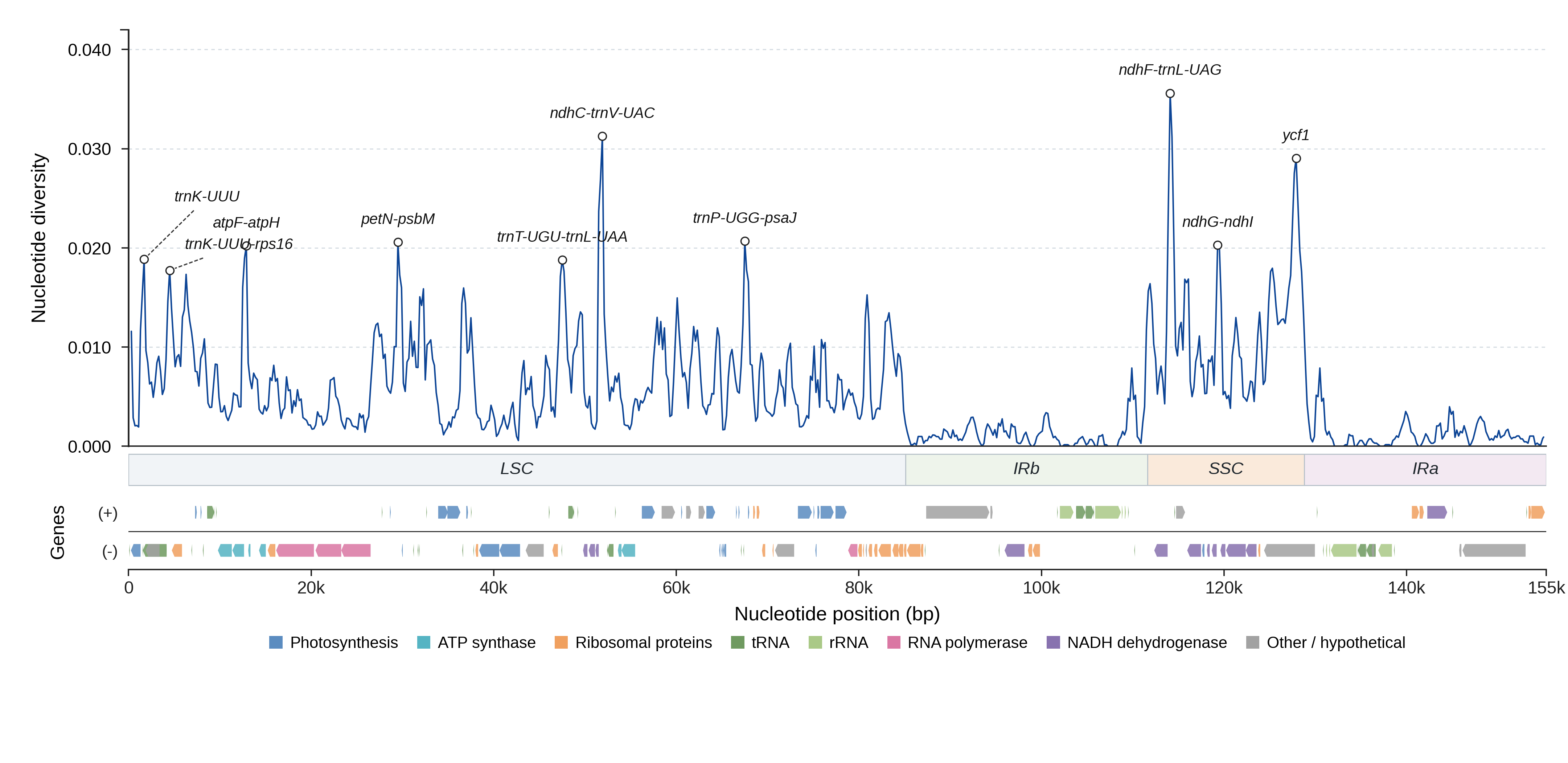 Sliding-window nucleotide diversity
