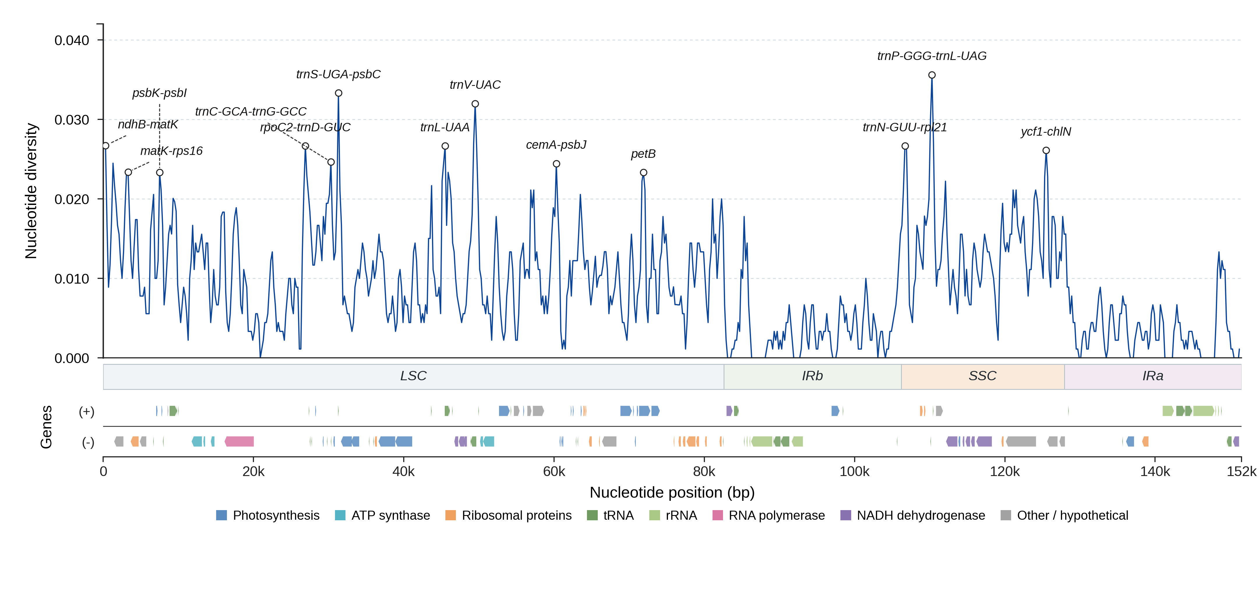 Sliding-window nucleotide diversity