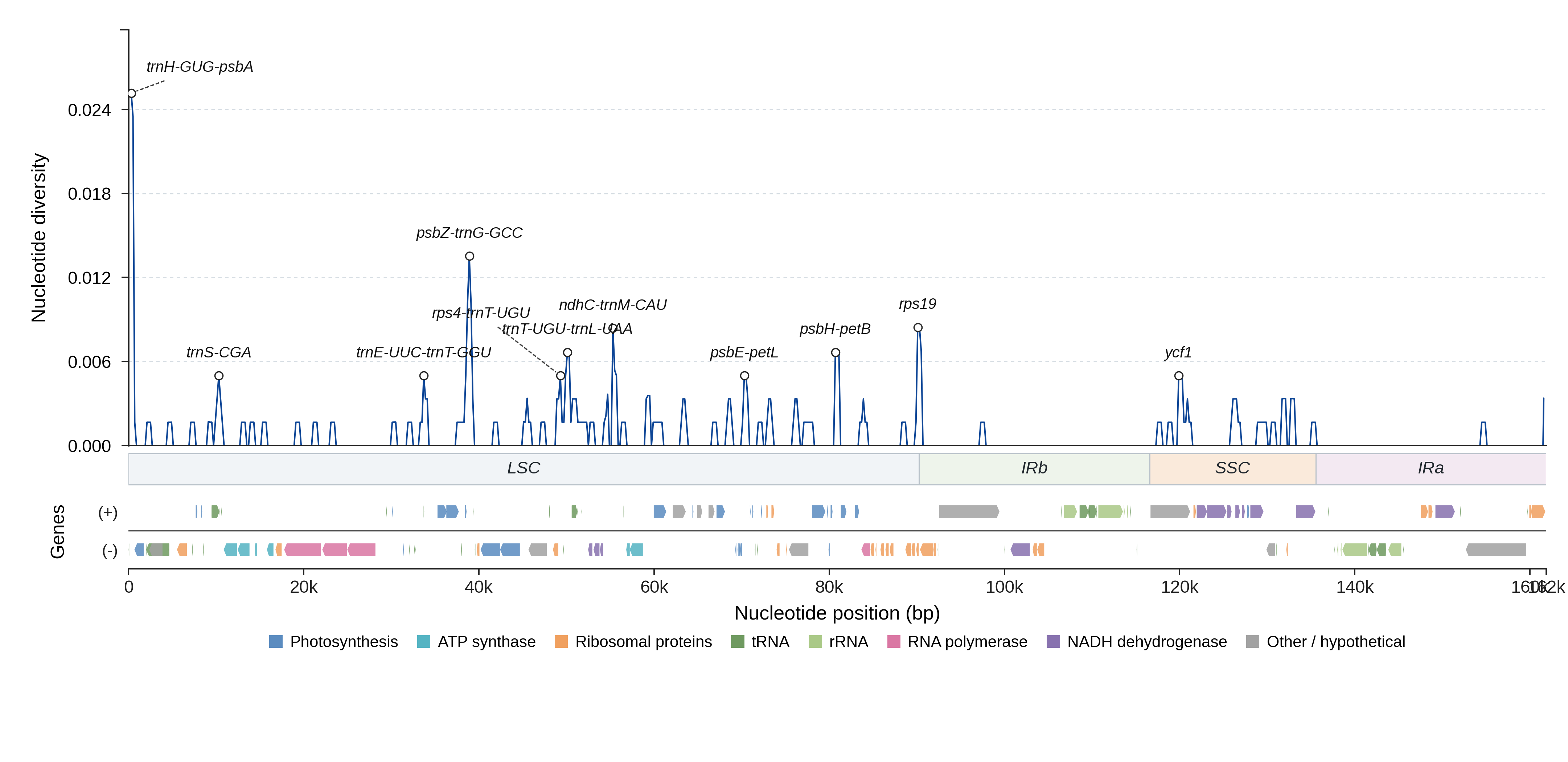 Sliding-window nucleotide diversity