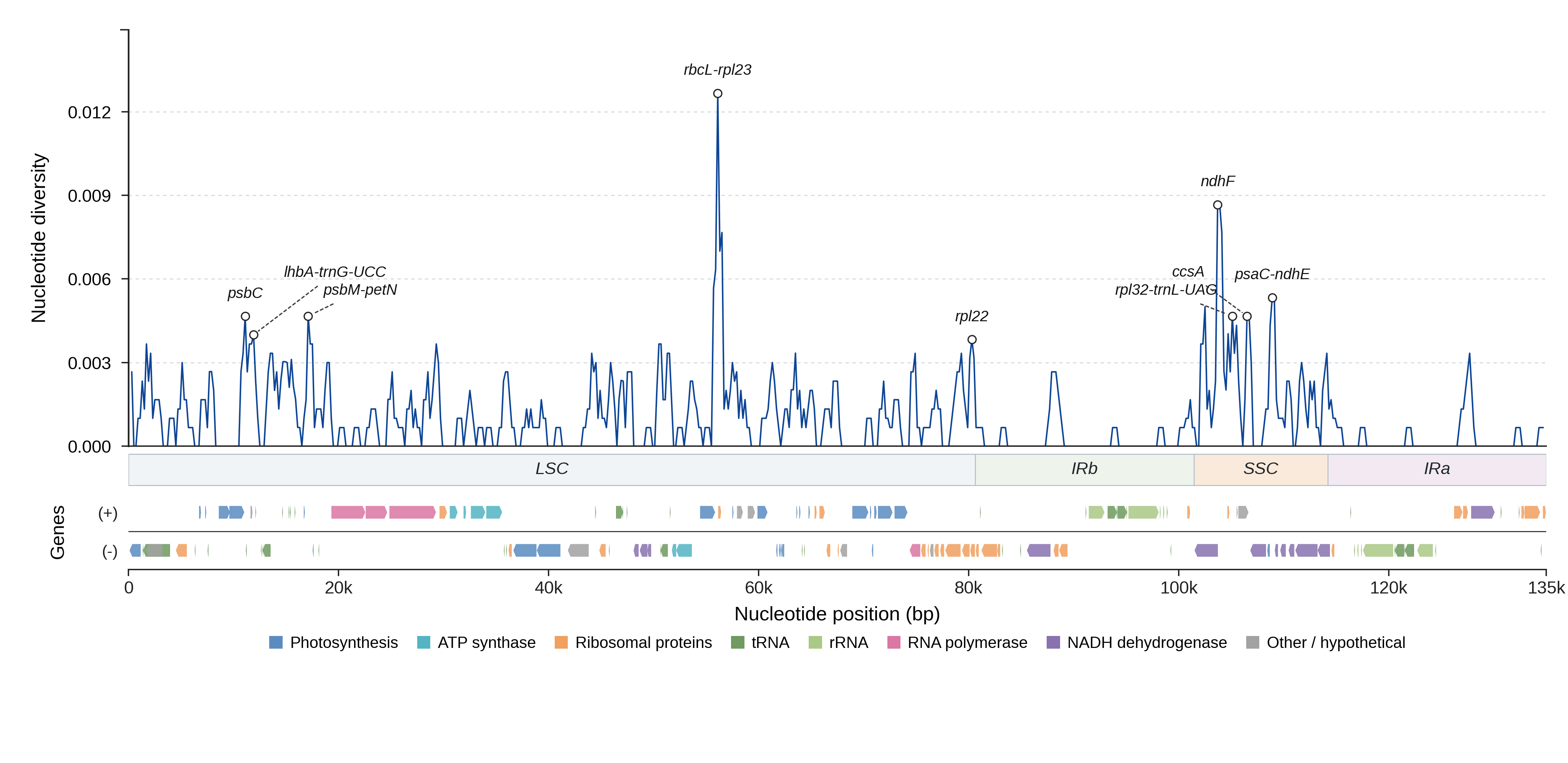 Sliding-window nucleotide diversity