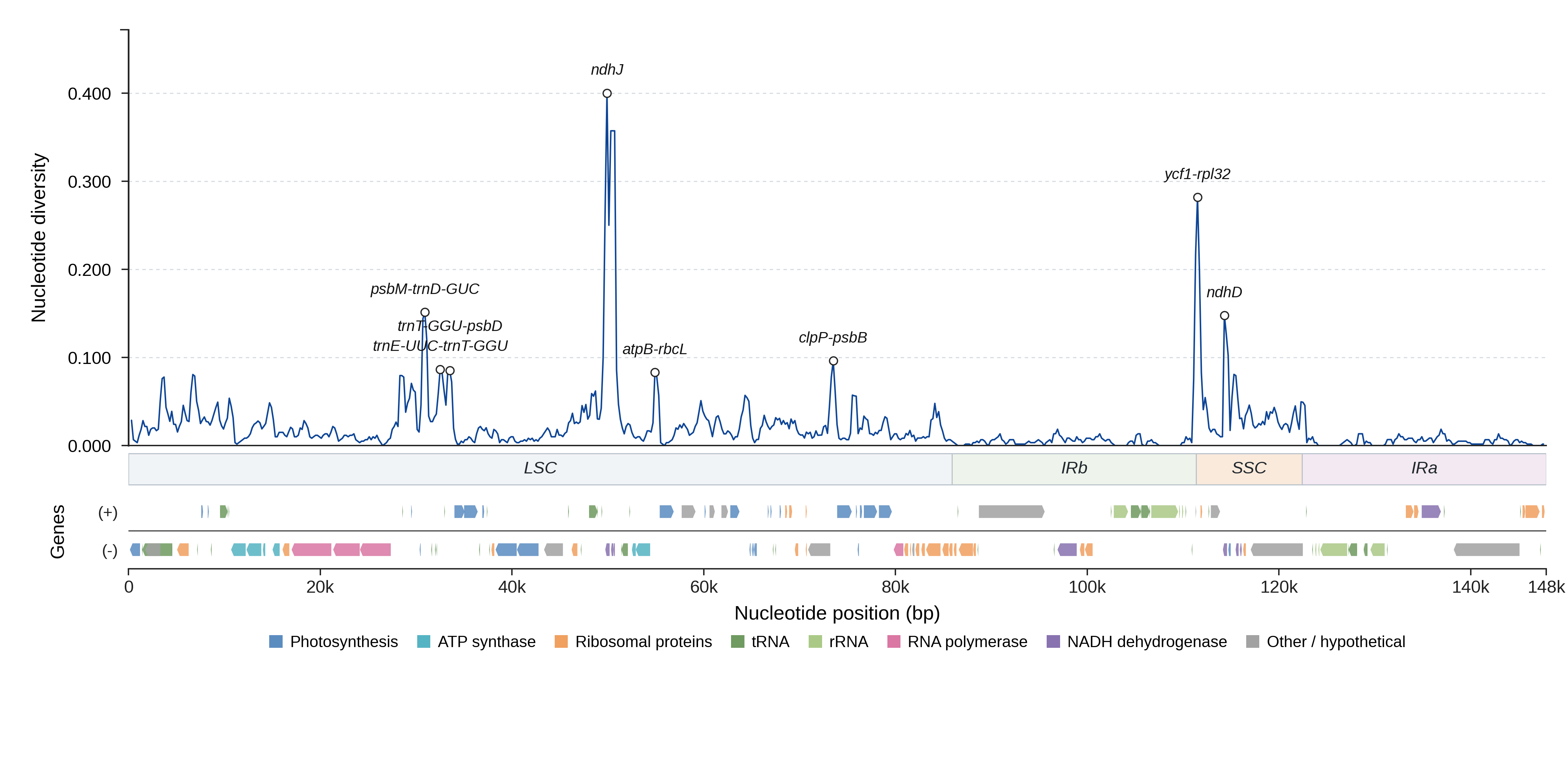 Sliding-window nucleotide diversity