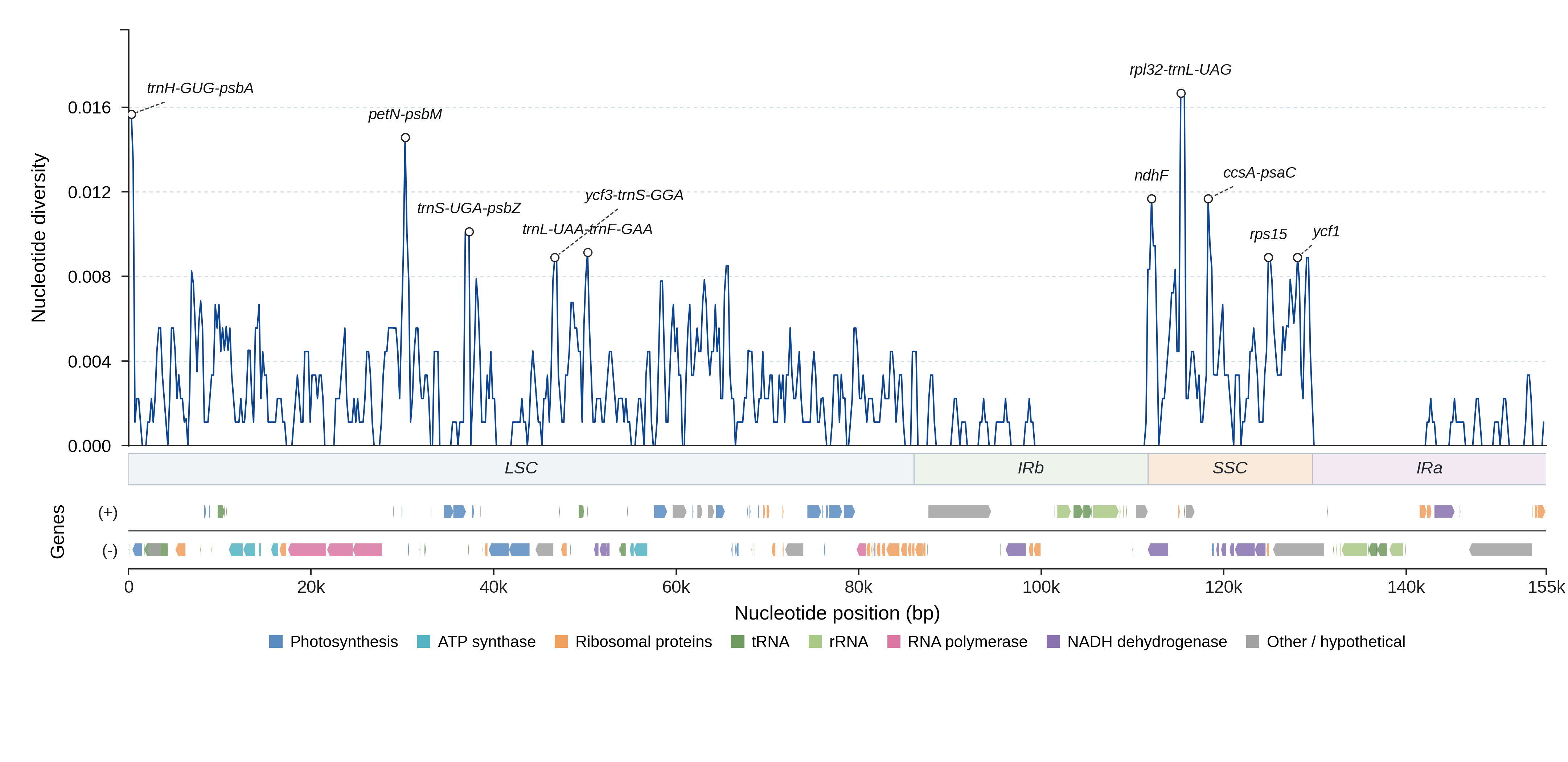Sliding-window nucleotide diversity