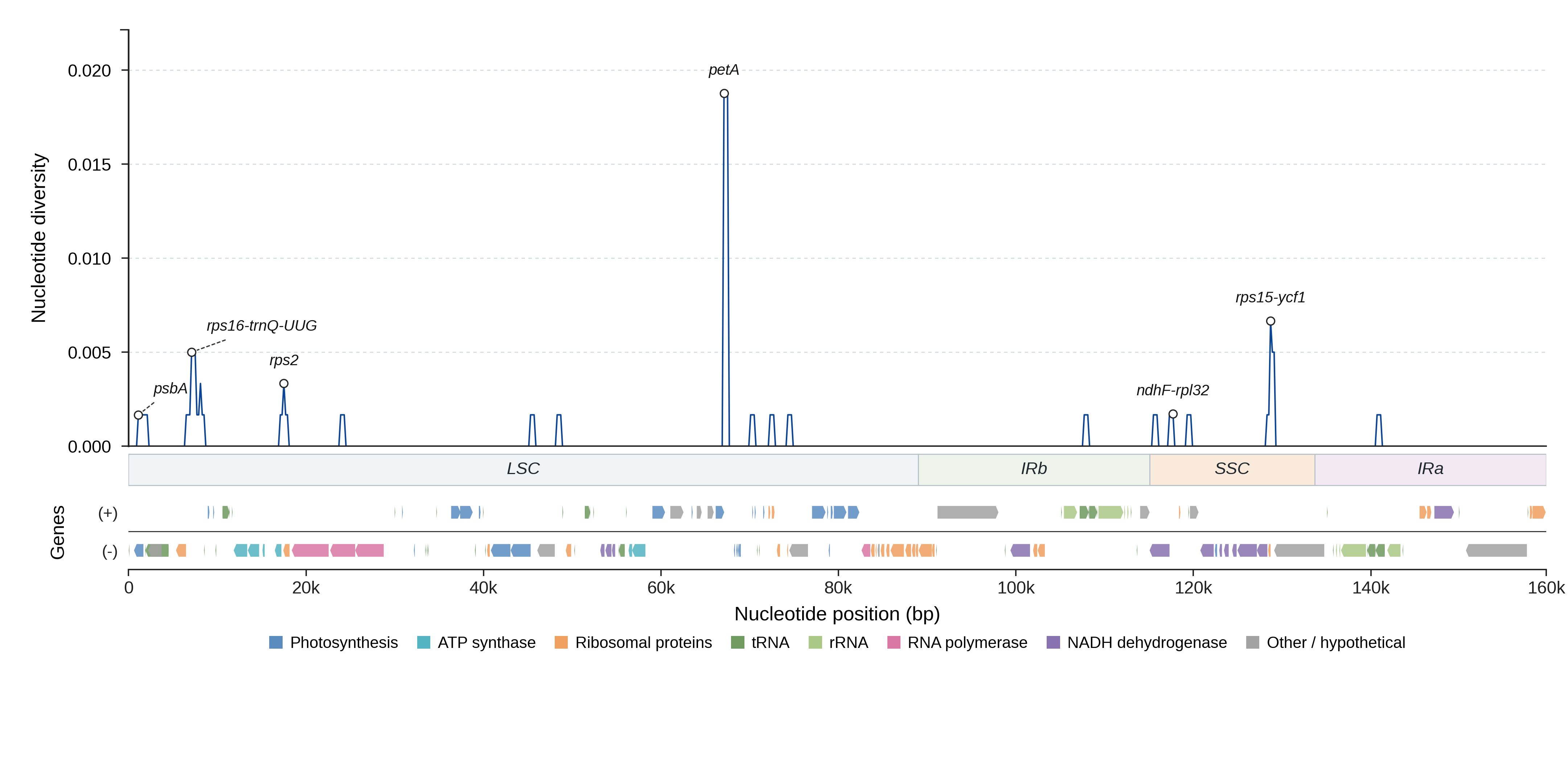 Sliding-window nucleotide diversity