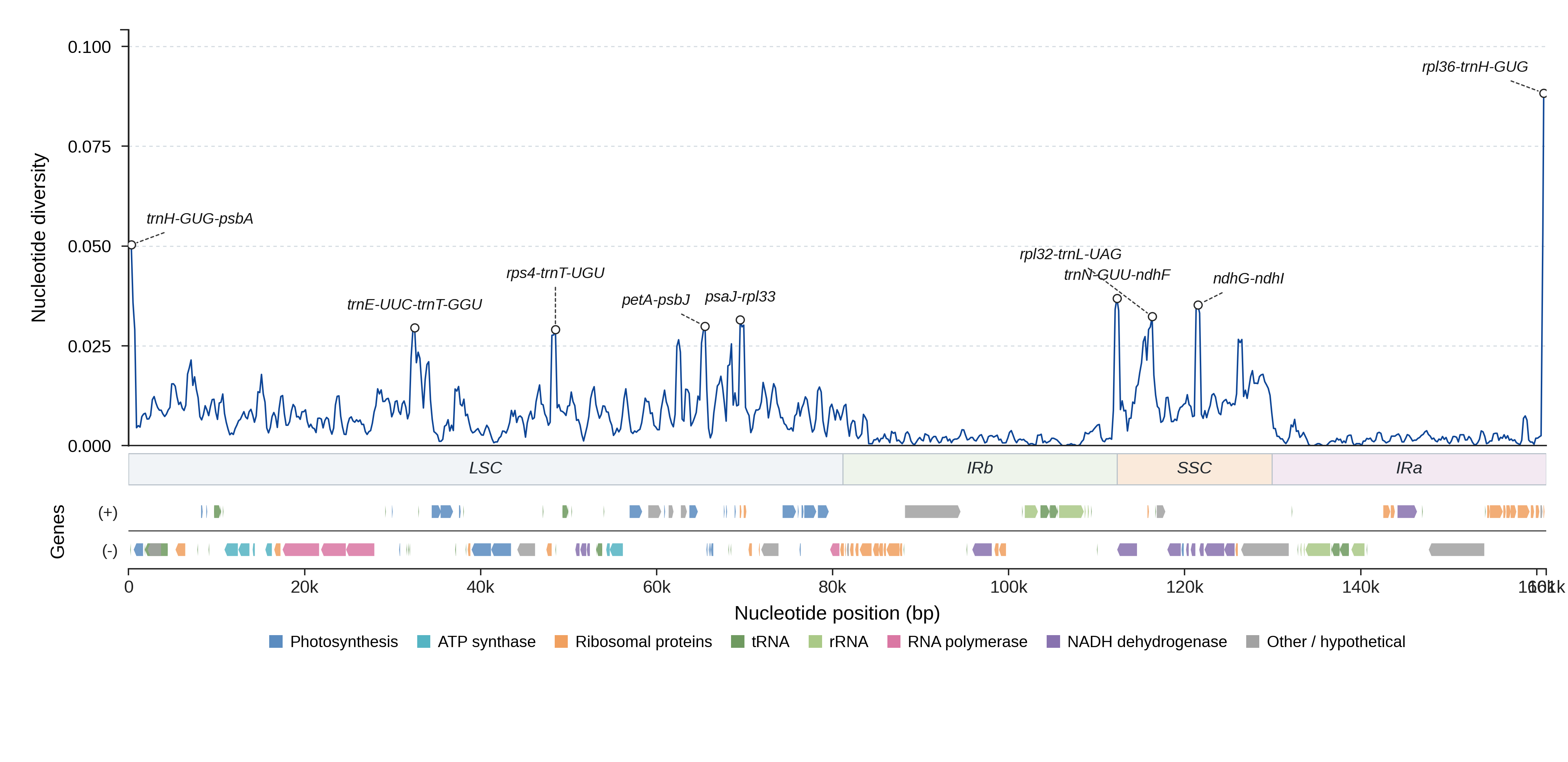 Sliding-window nucleotide diversity