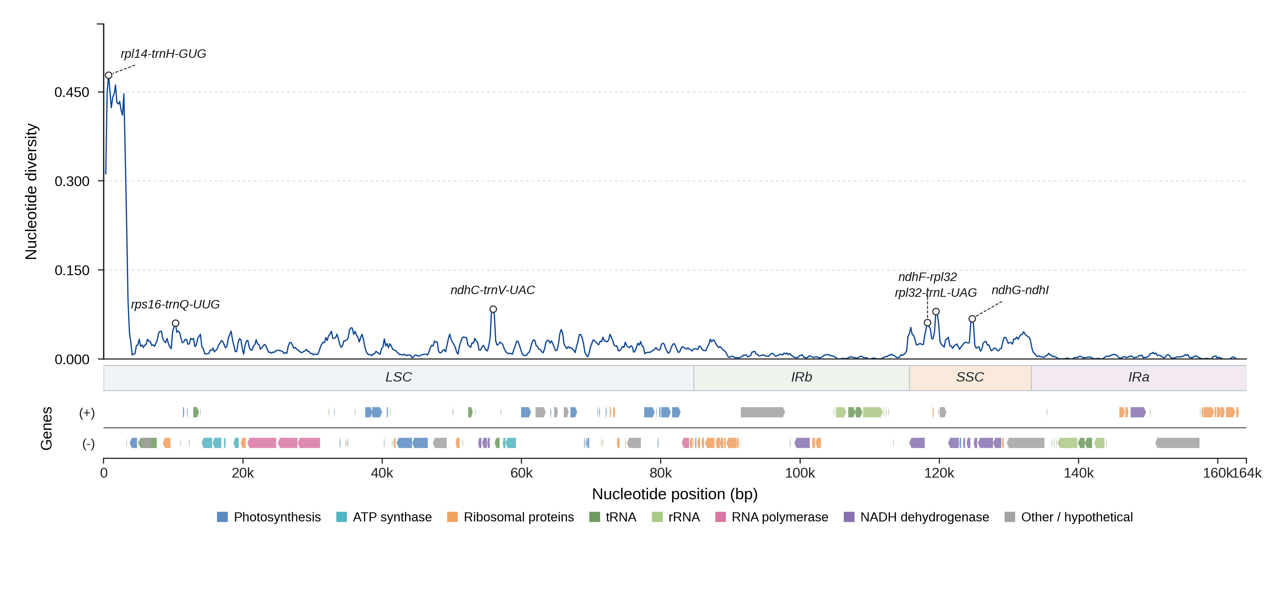Sliding-window nucleotide diversity
