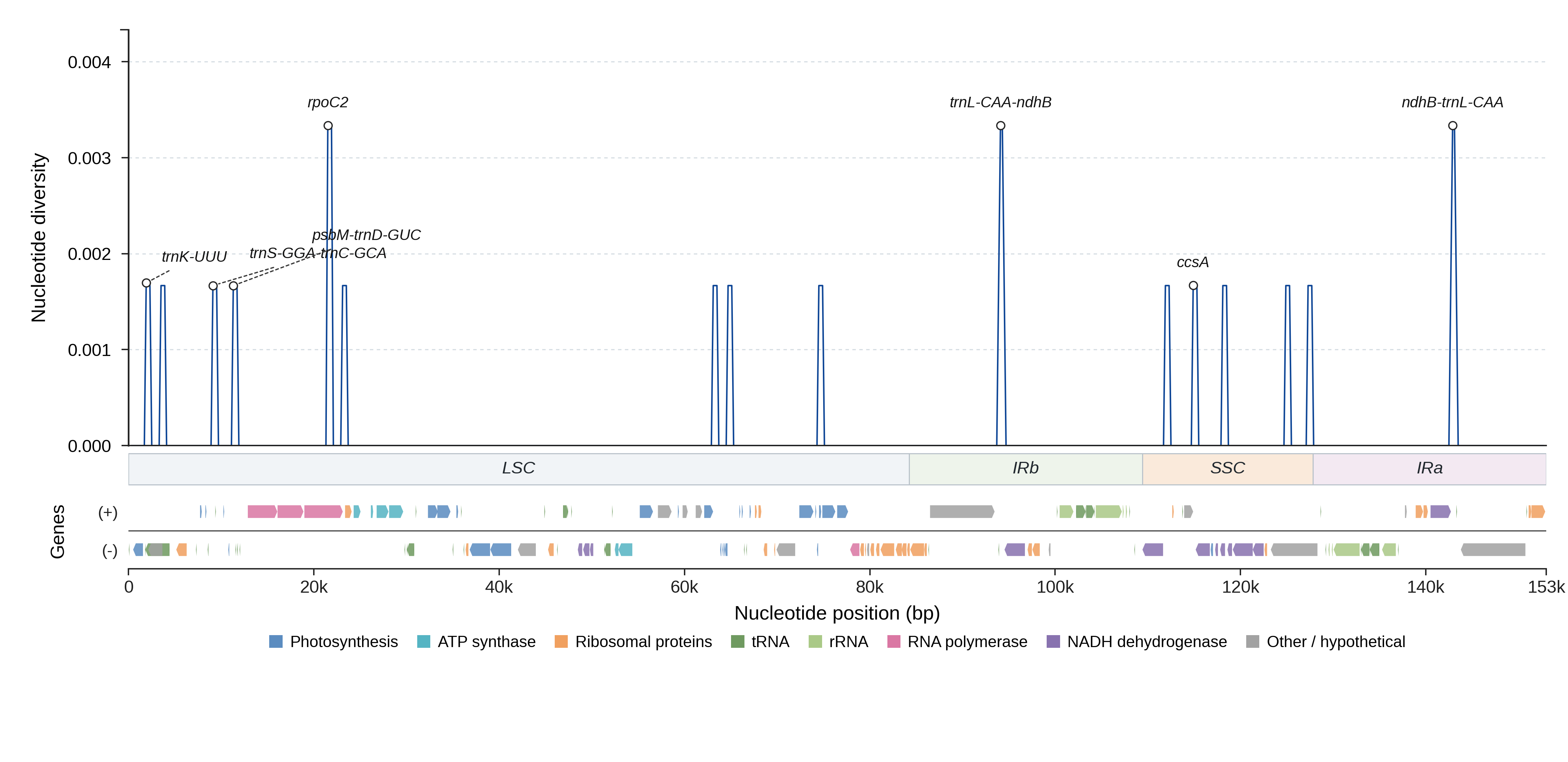 Sliding-window nucleotide diversity