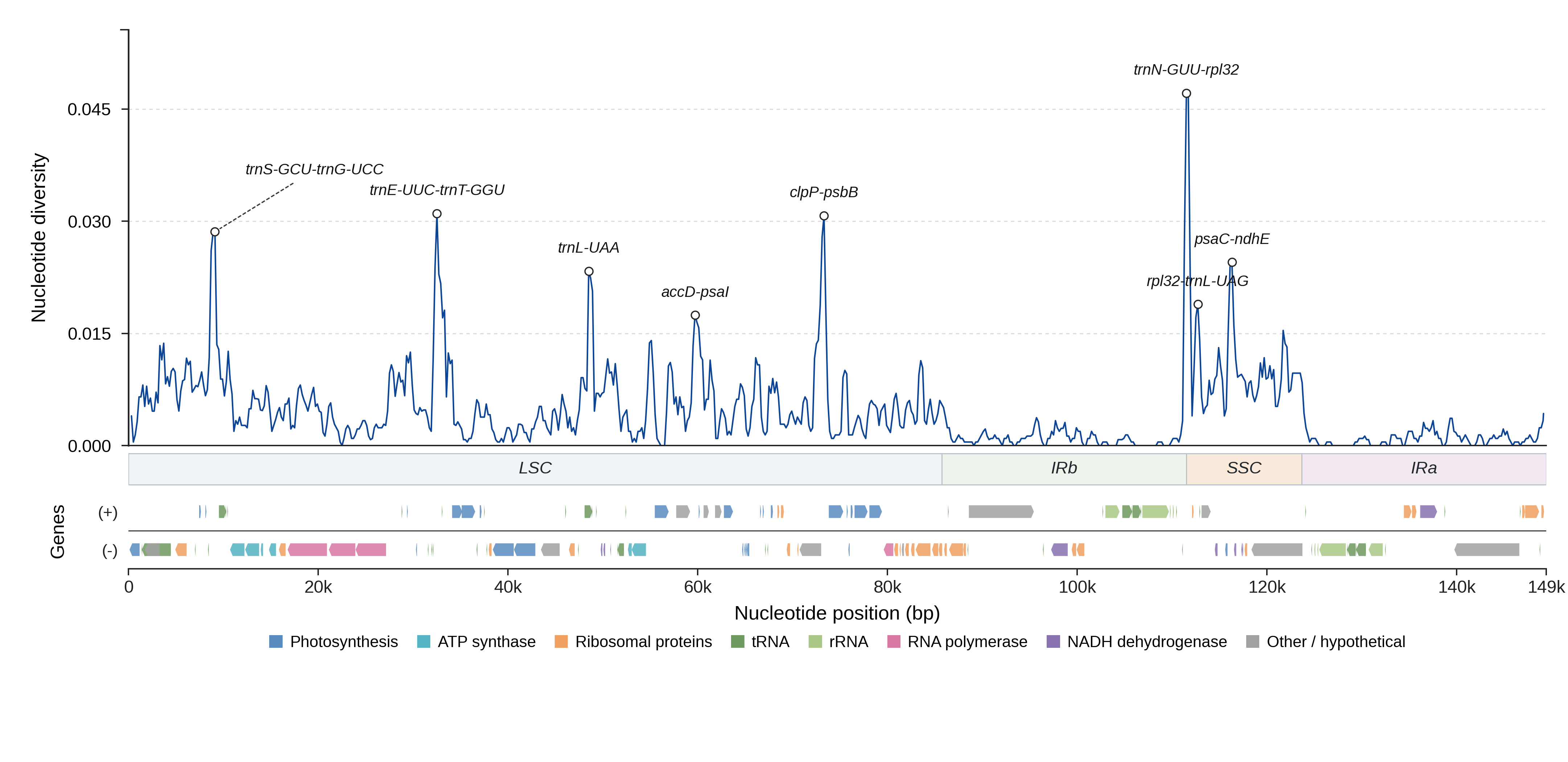 Sliding-window nucleotide diversity