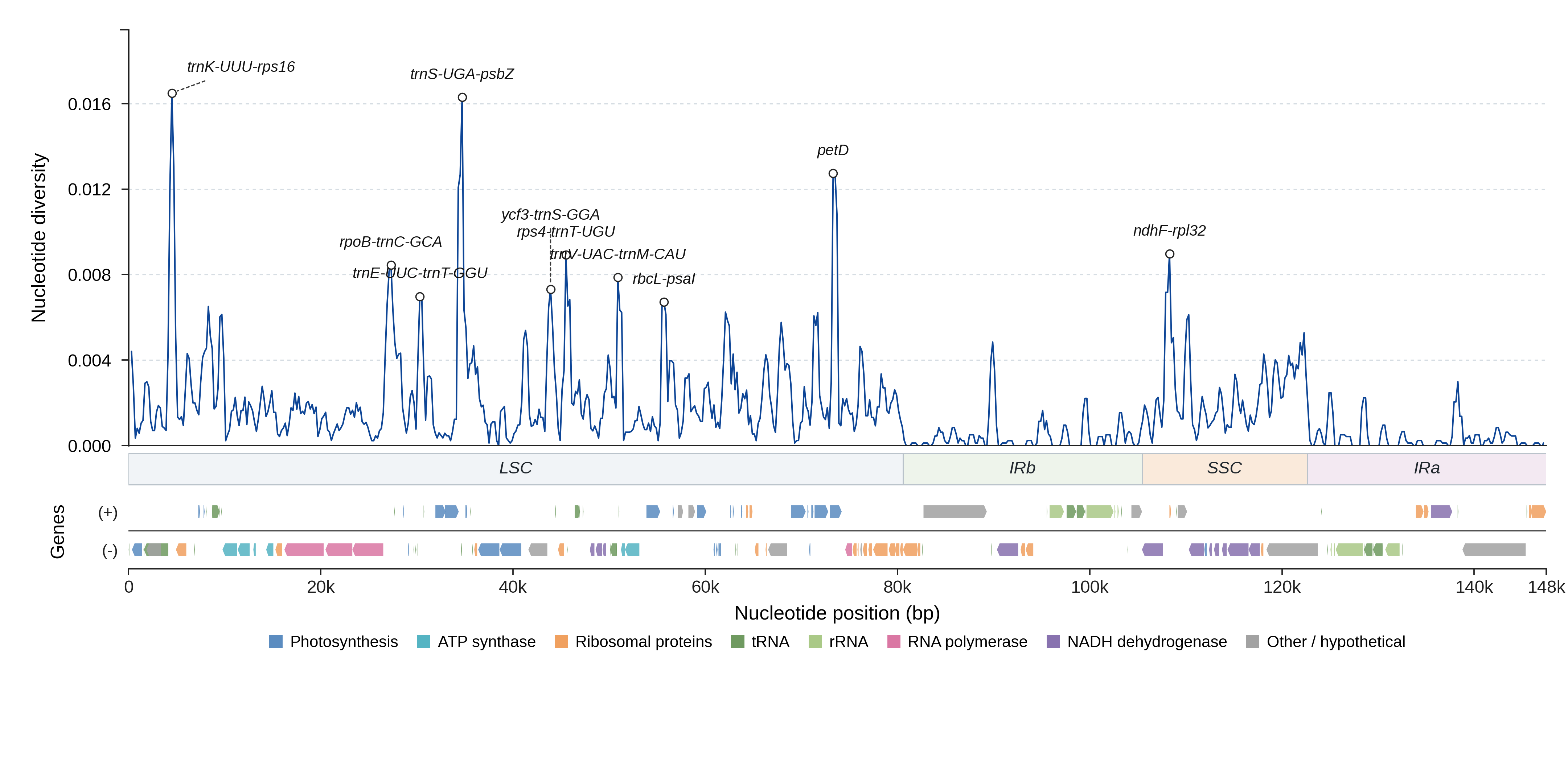Sliding-window nucleotide diversity