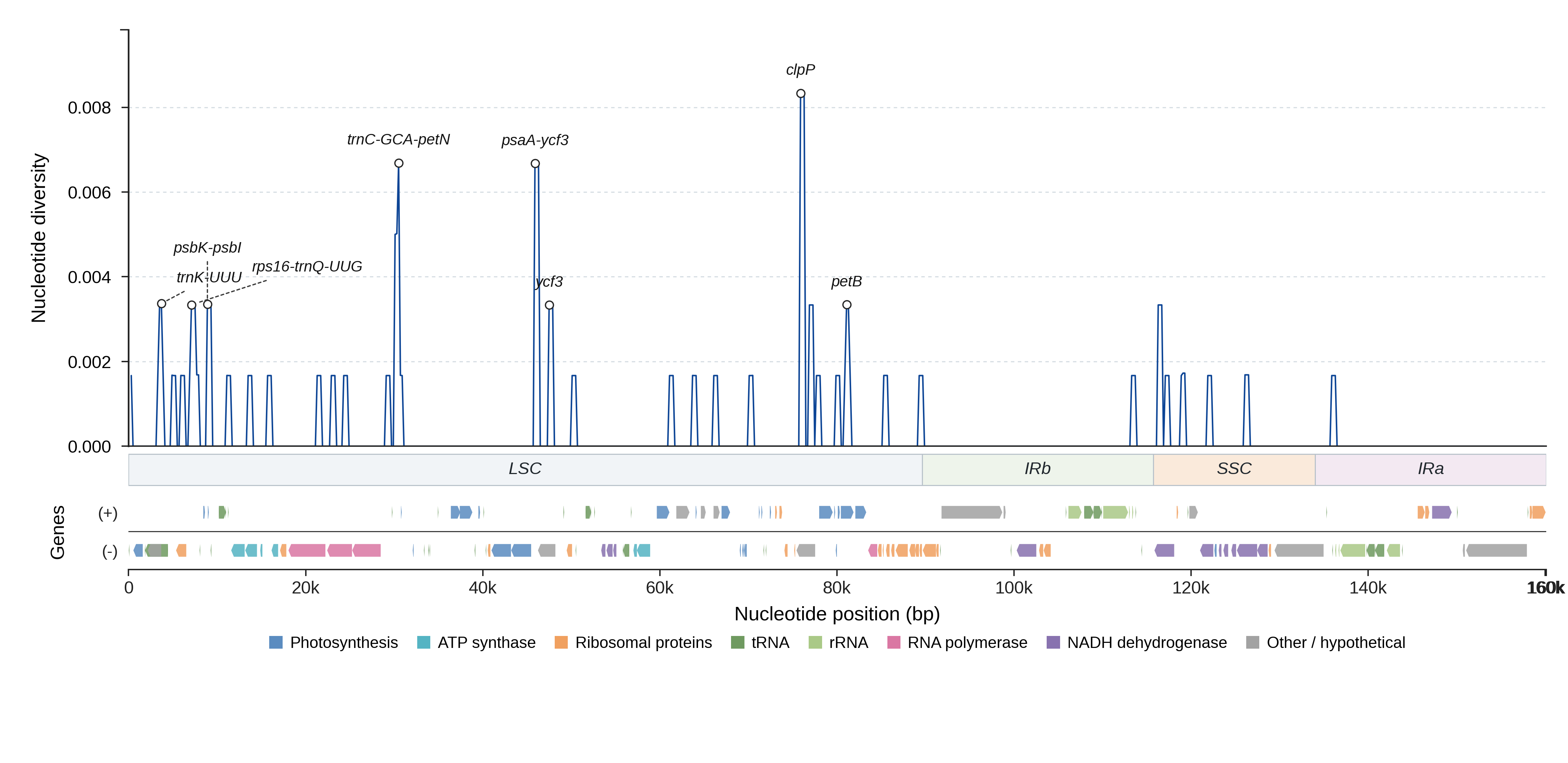 Sliding-window nucleotide diversity