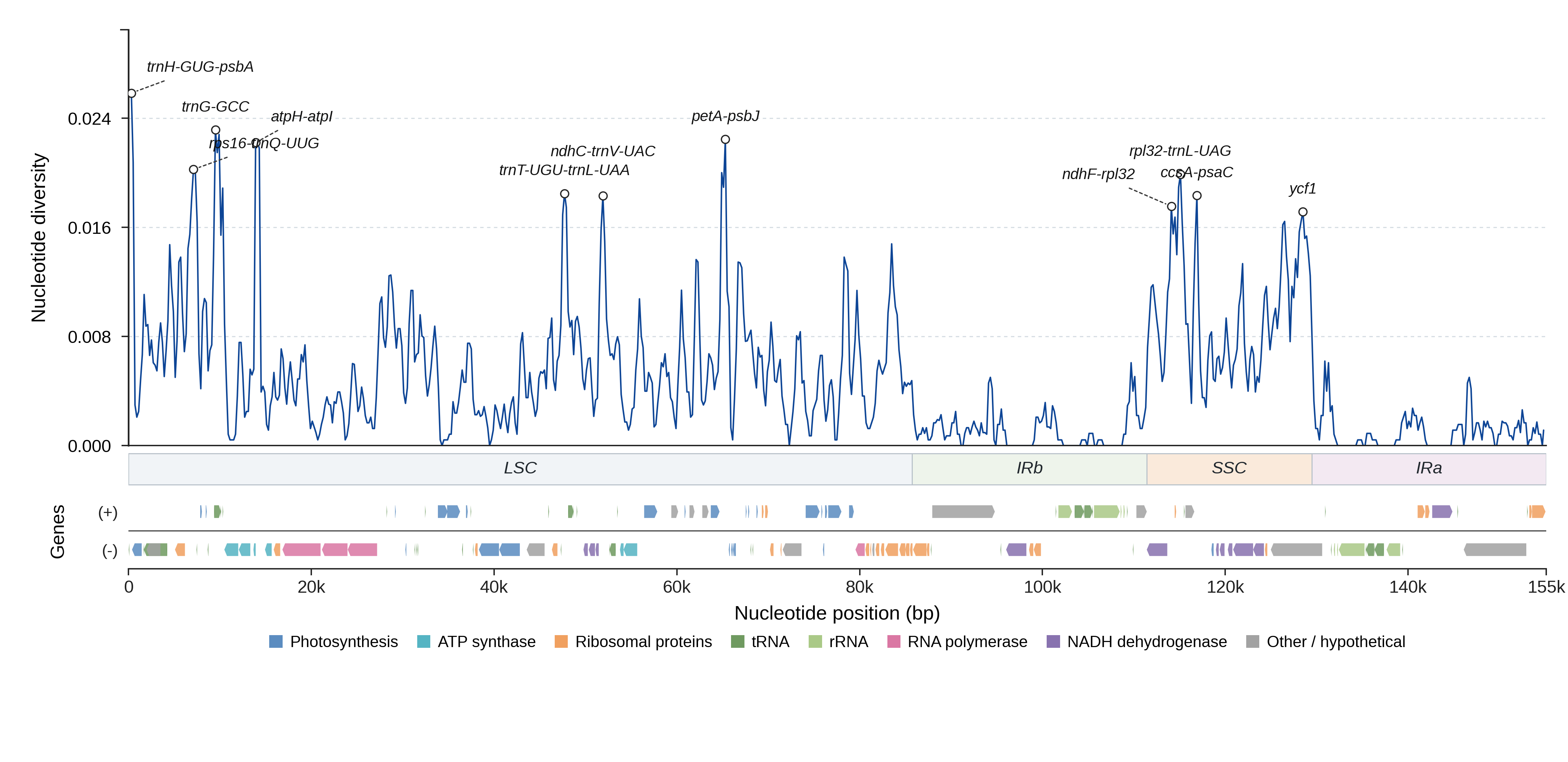 Sliding-window nucleotide diversity