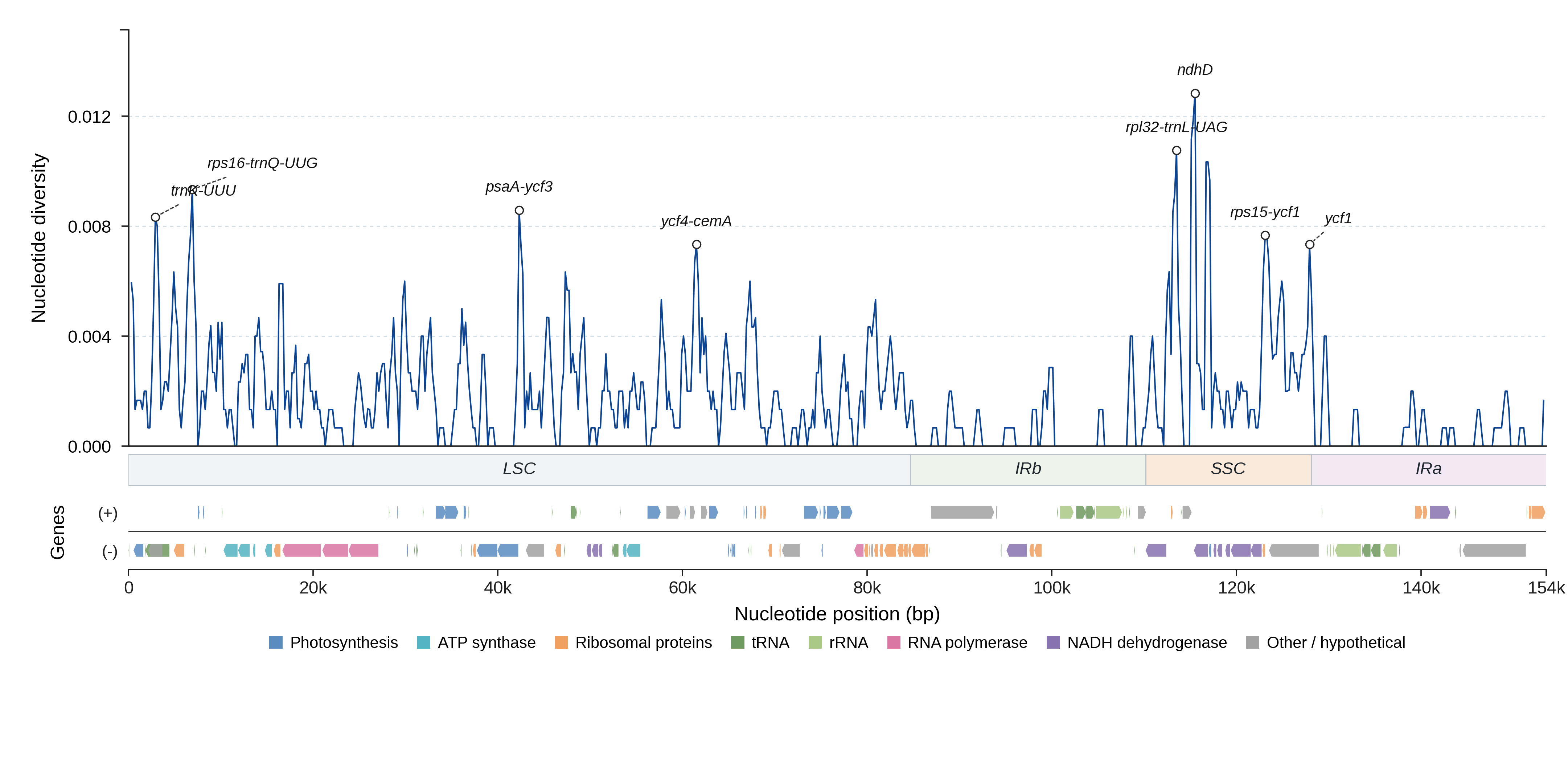 Sliding-window nucleotide diversity