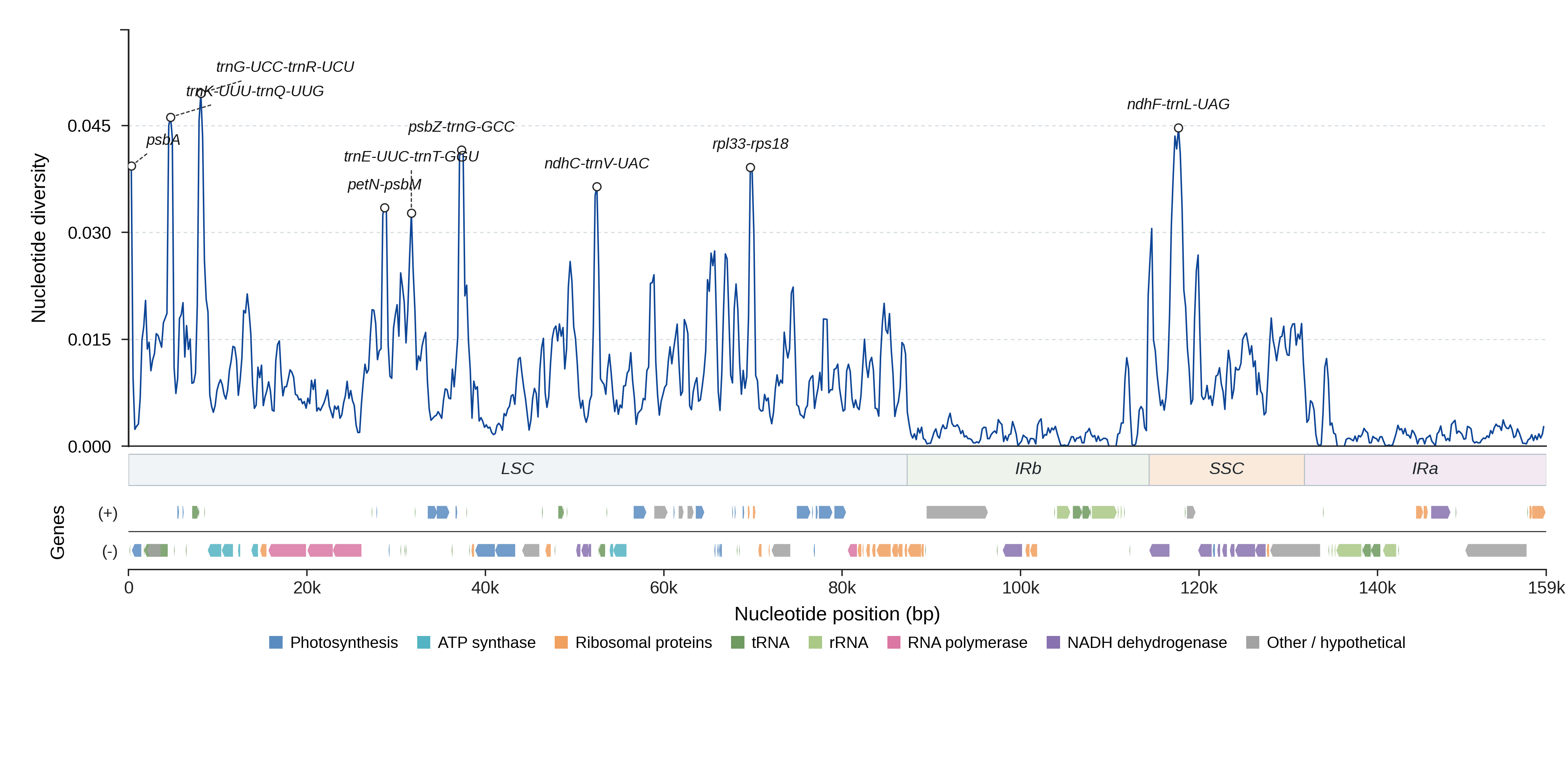 Sliding-window nucleotide diversity