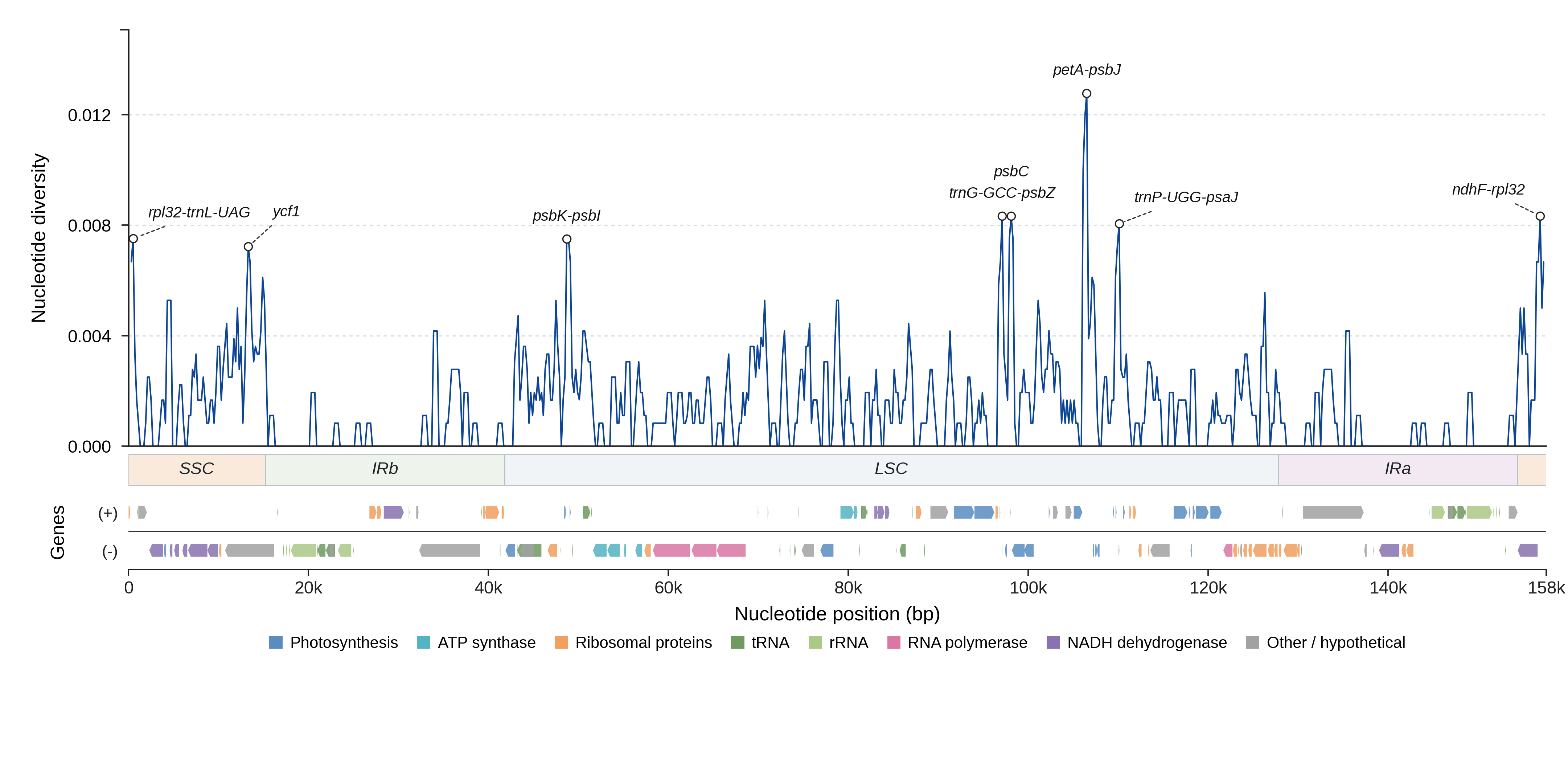 Sliding-window nucleotide diversity