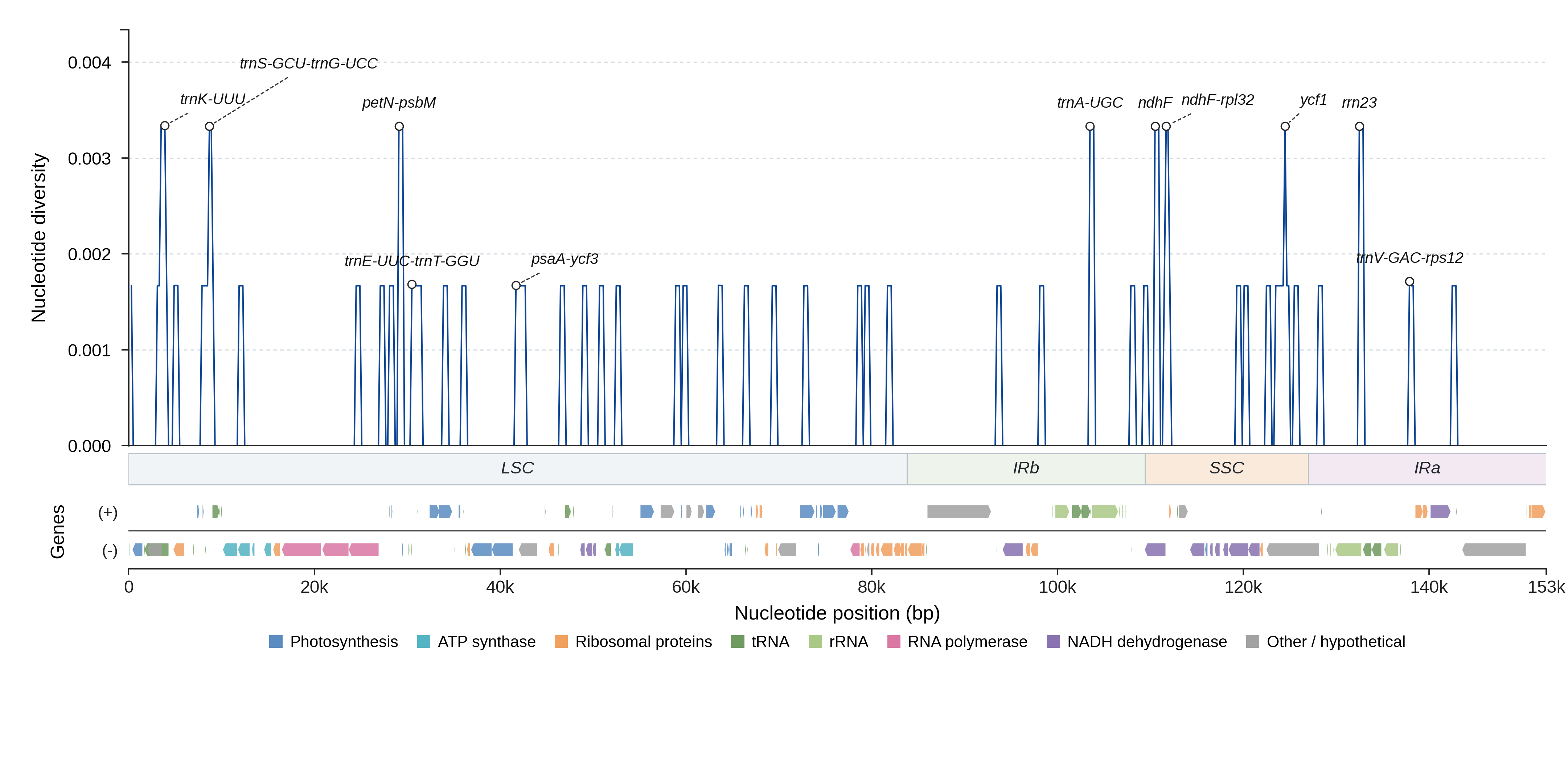Sliding-window nucleotide diversity