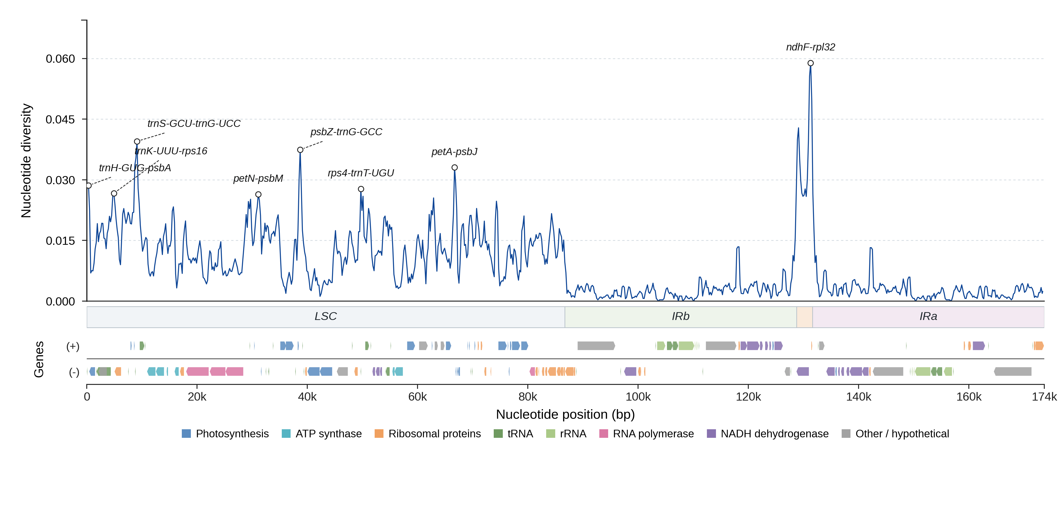 Sliding-window nucleotide diversity