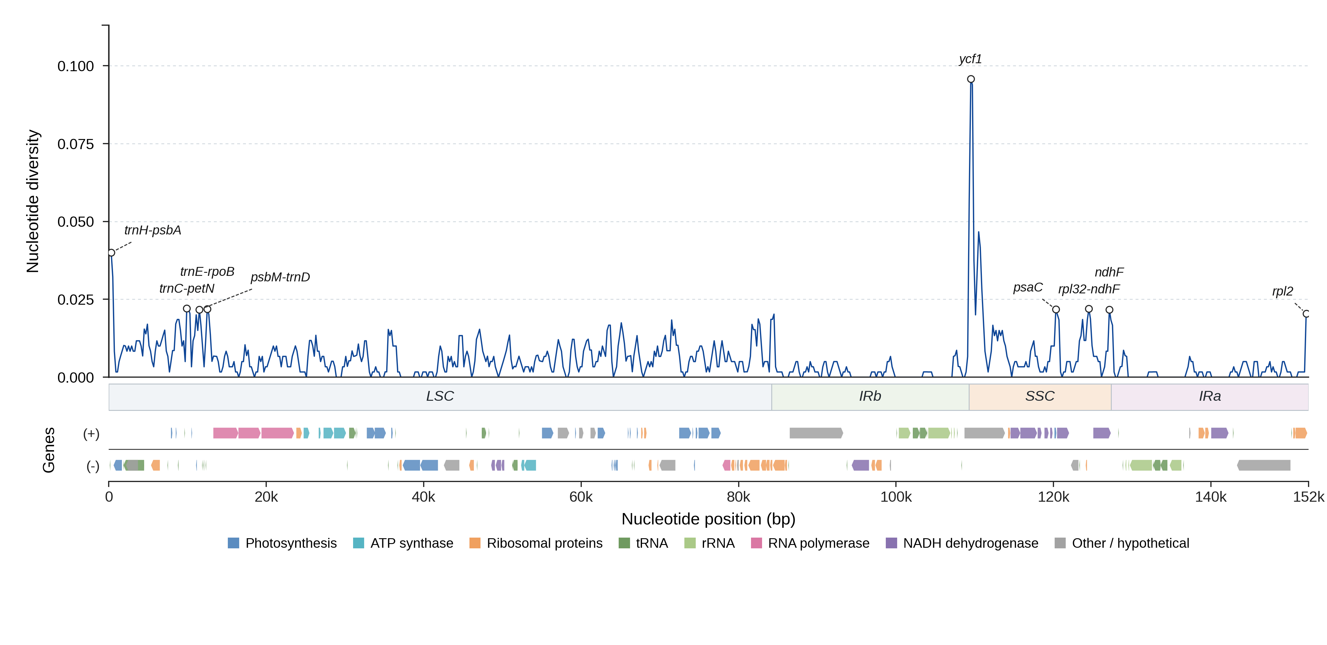Sliding-window nucleotide diversity