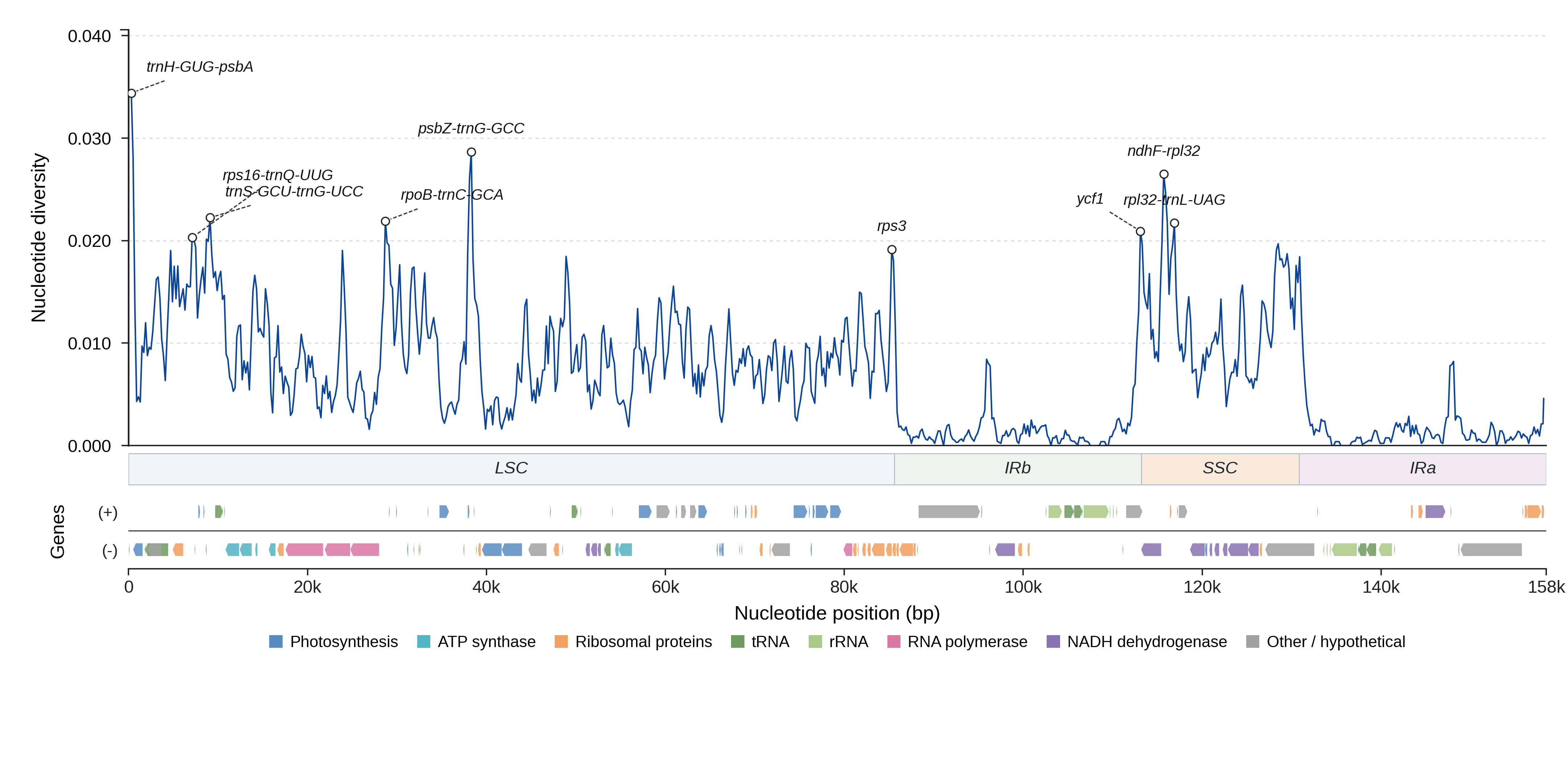 Sliding-window nucleotide diversity