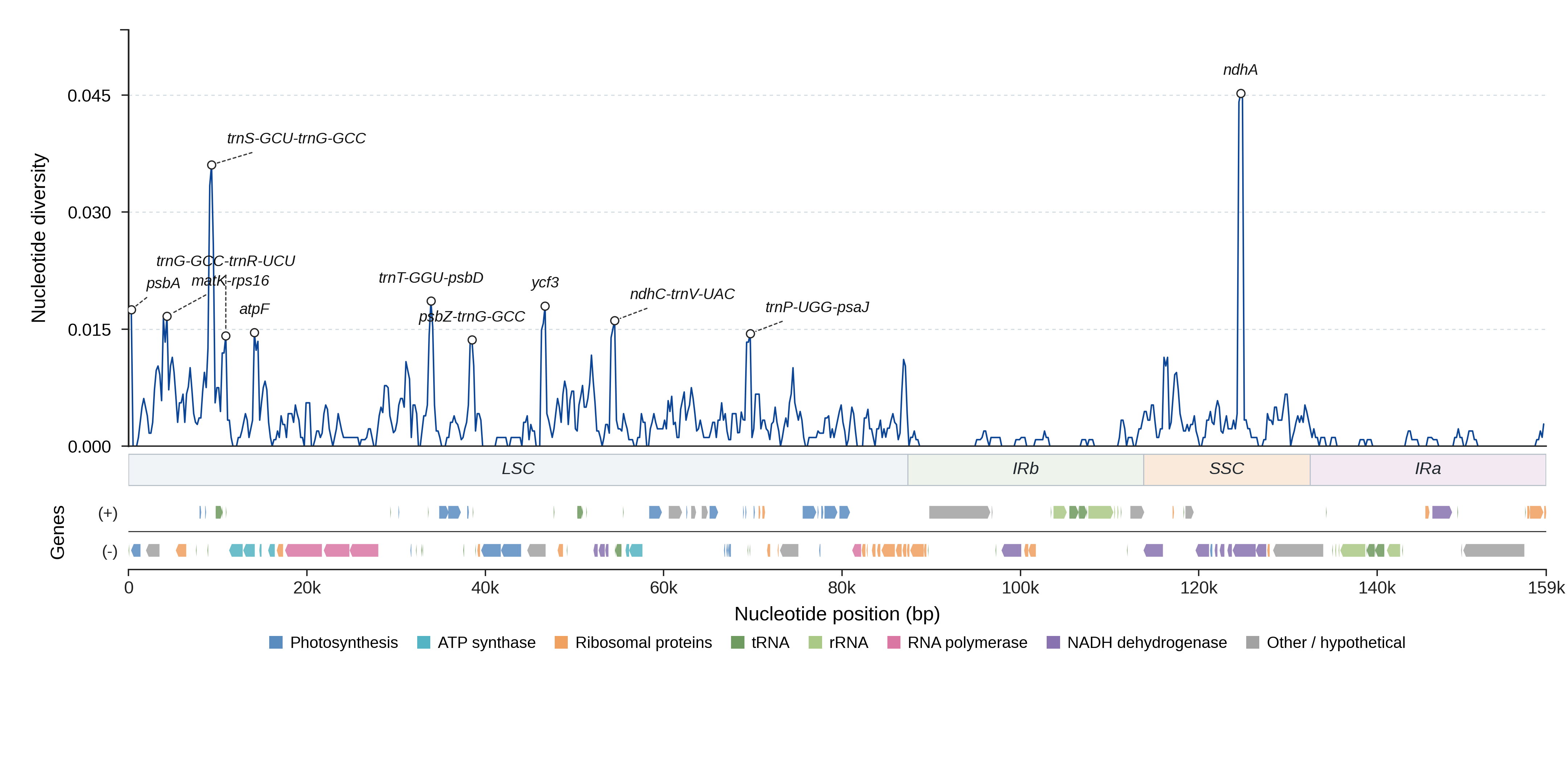 Sliding-window nucleotide diversity
