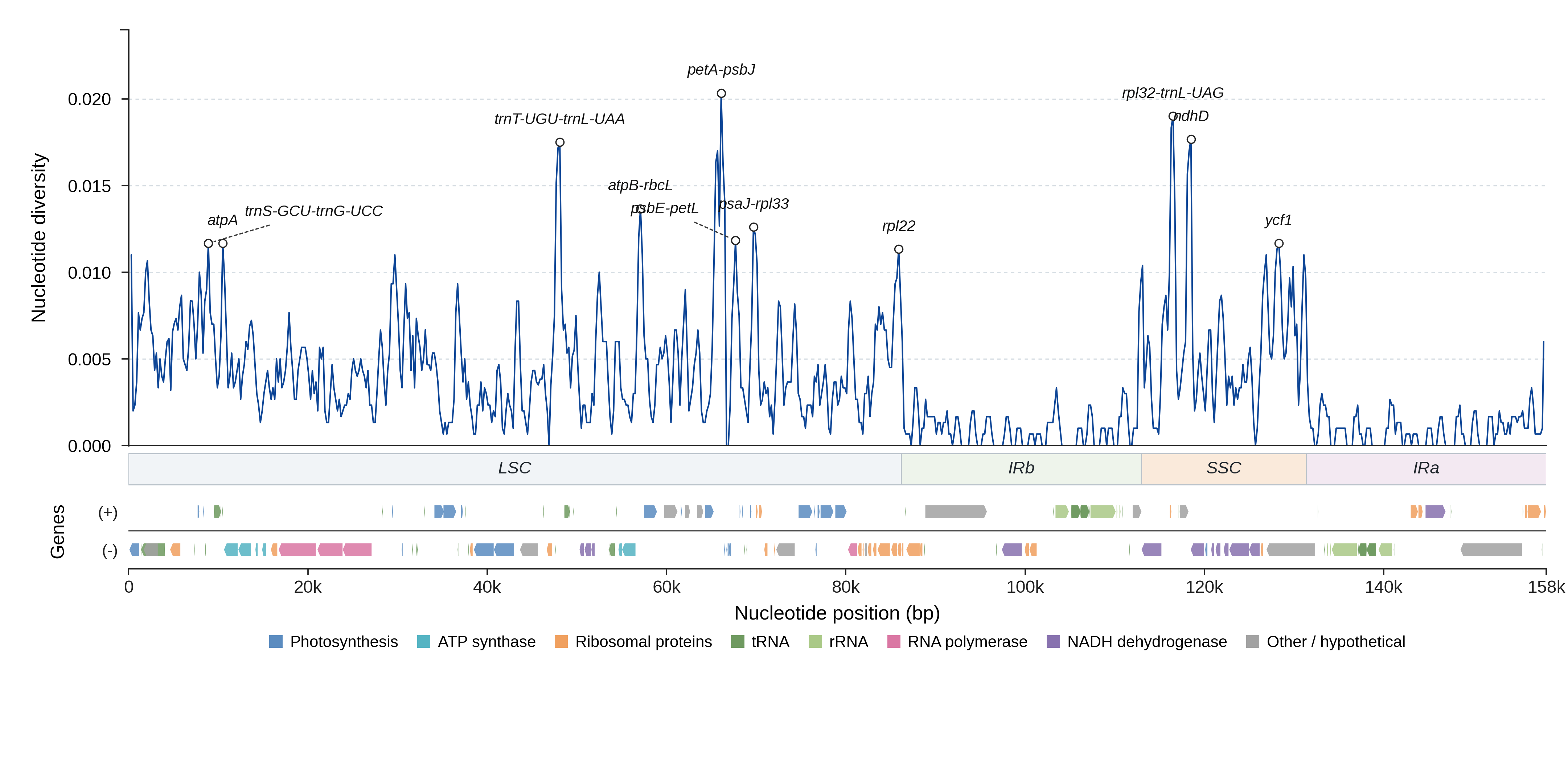 Sliding-window nucleotide diversity