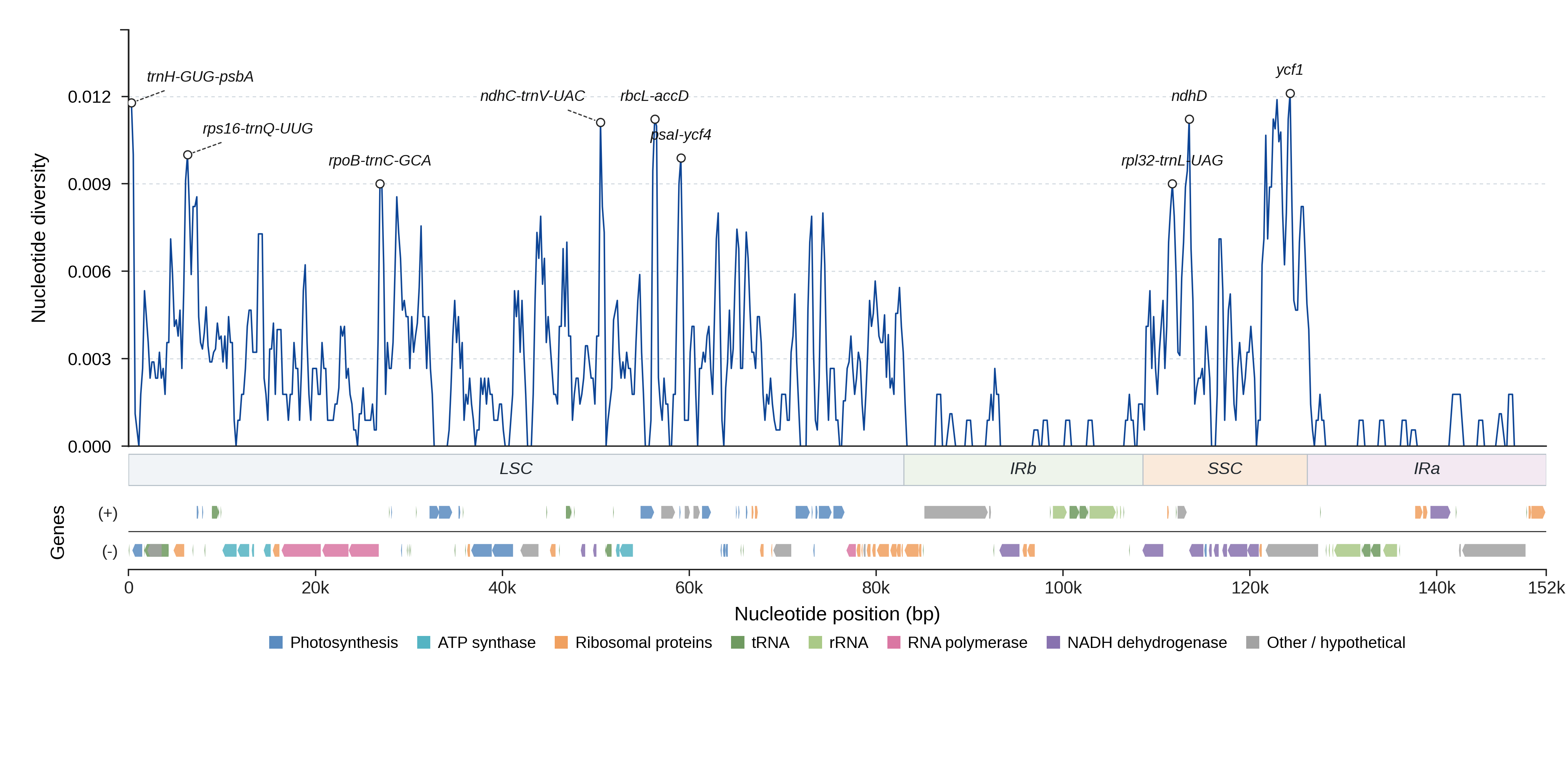 Sliding-window nucleotide diversity