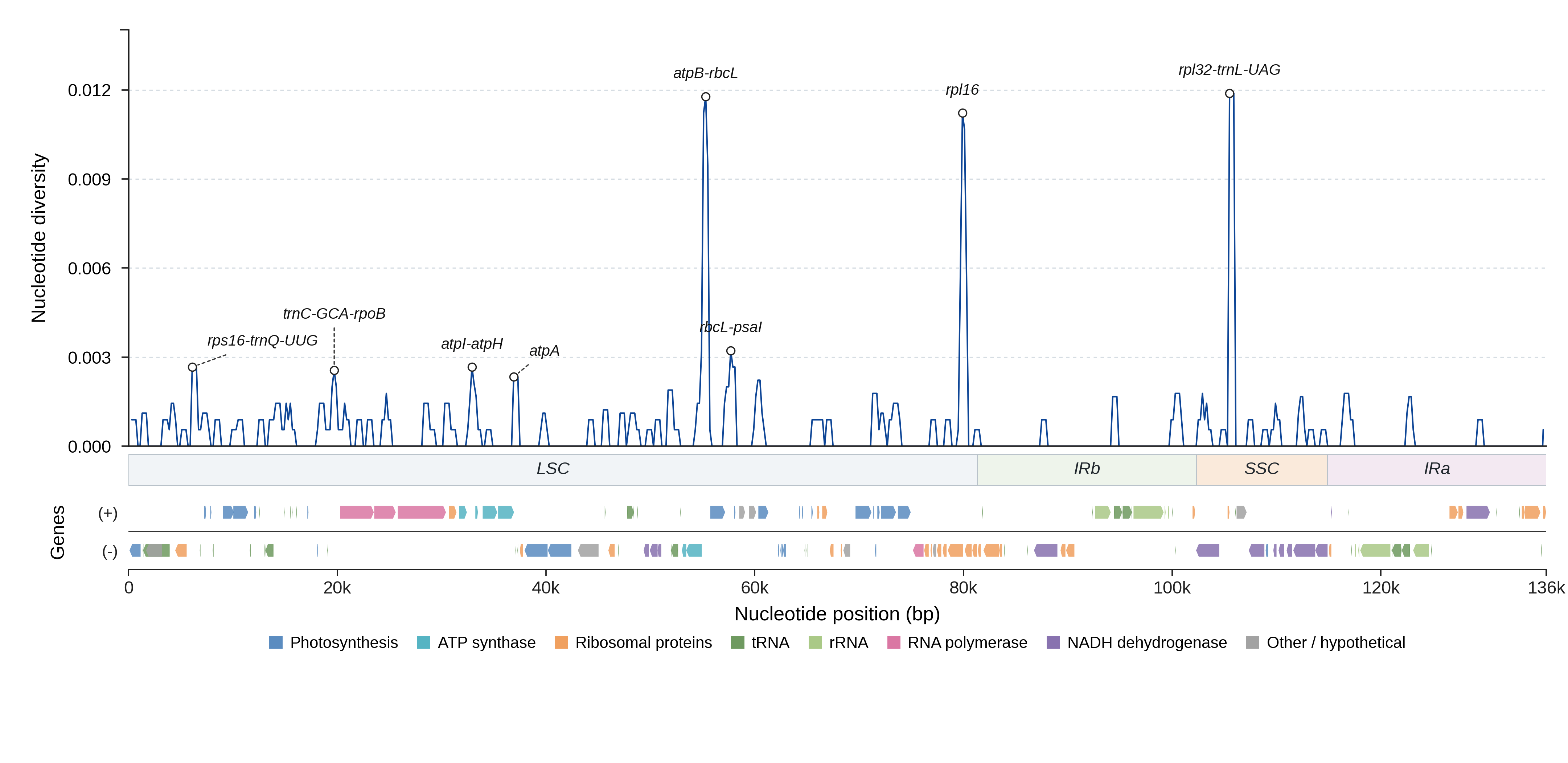 Sliding-window nucleotide diversity